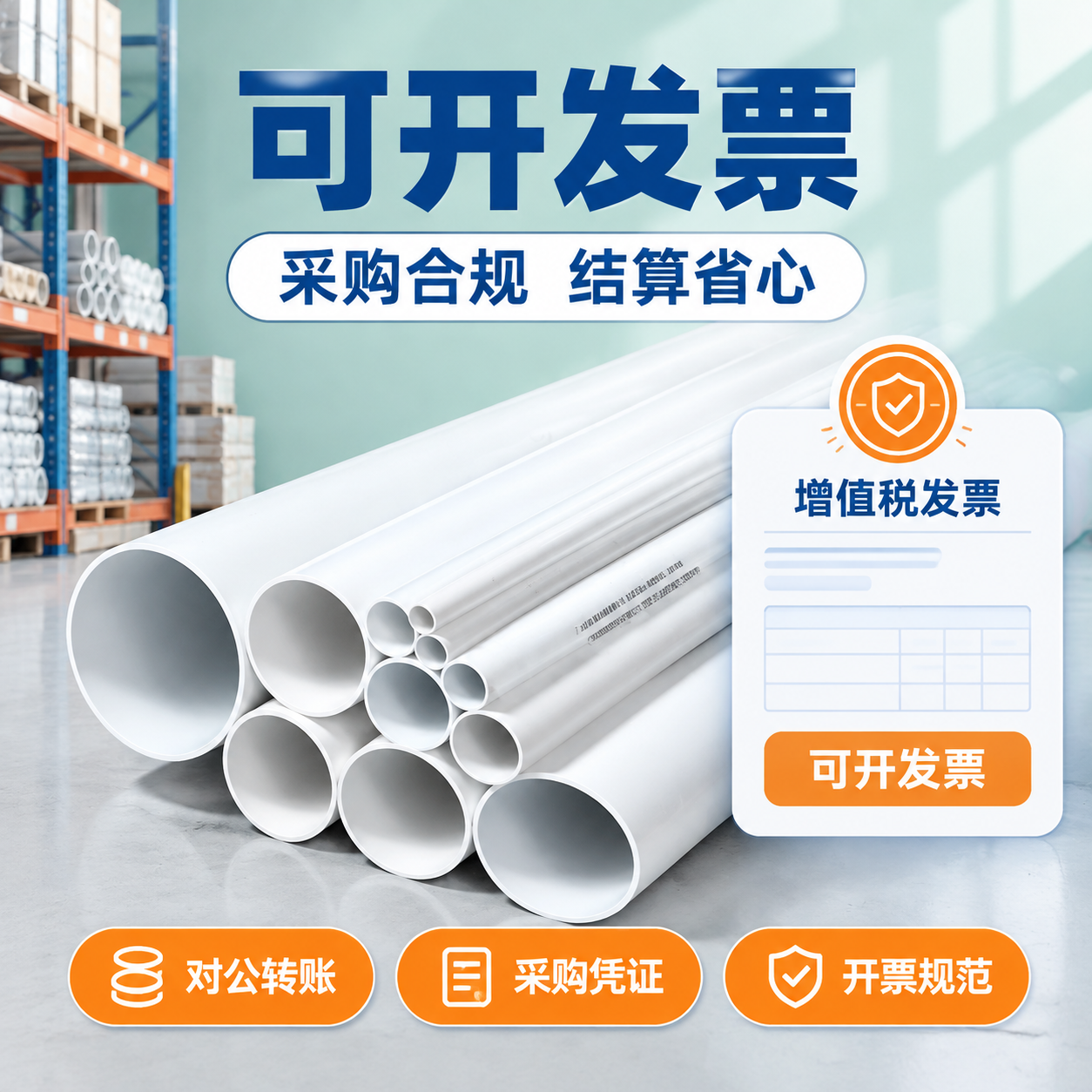 [主图-2] 采购信任图，主题为可开发票，面向B端采购客户打消… - 图片创意预览