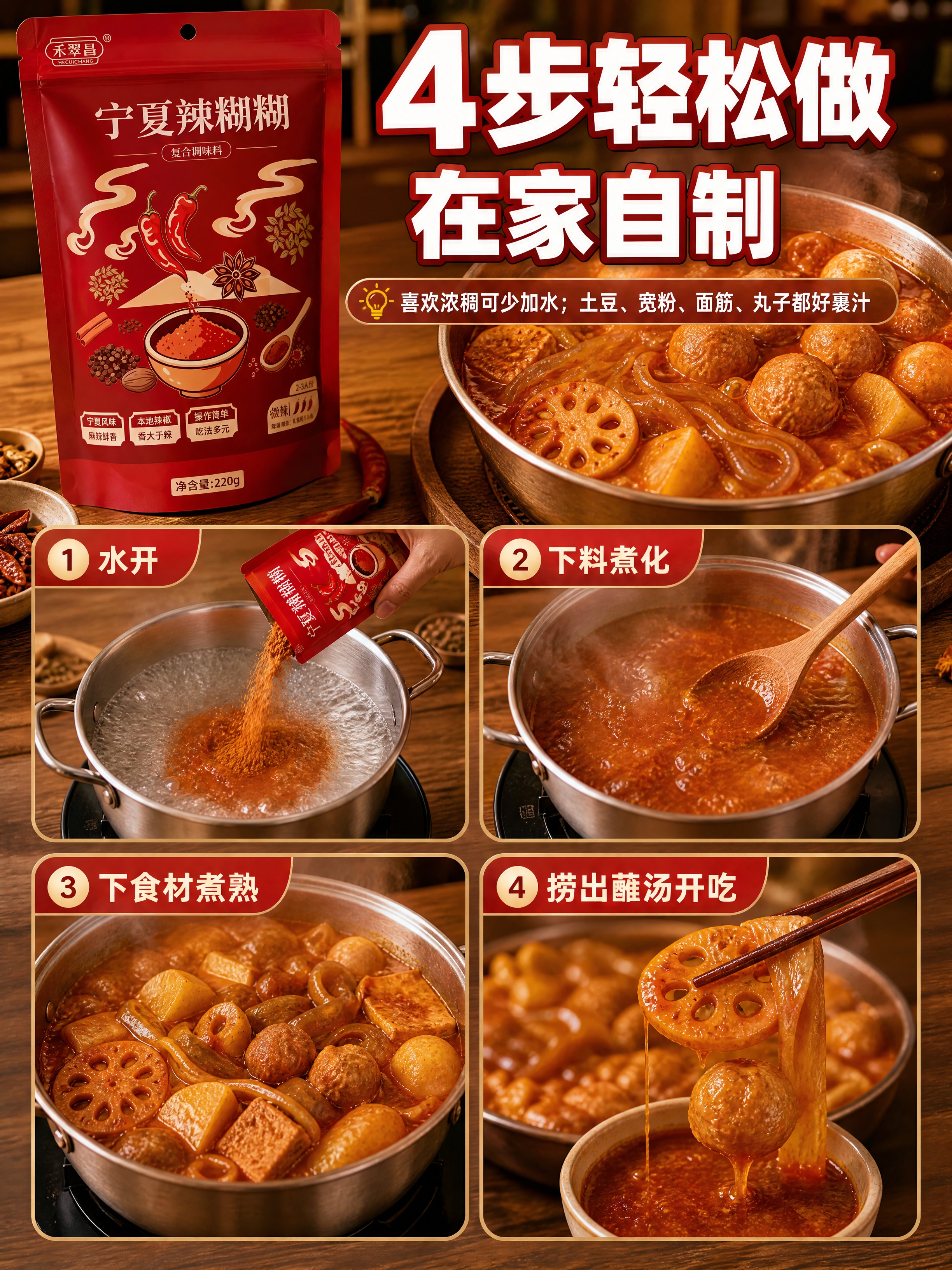 [商品] 使用【图10】三步出锅参考图与【图4】说明页信息作为… - 图片创意预览