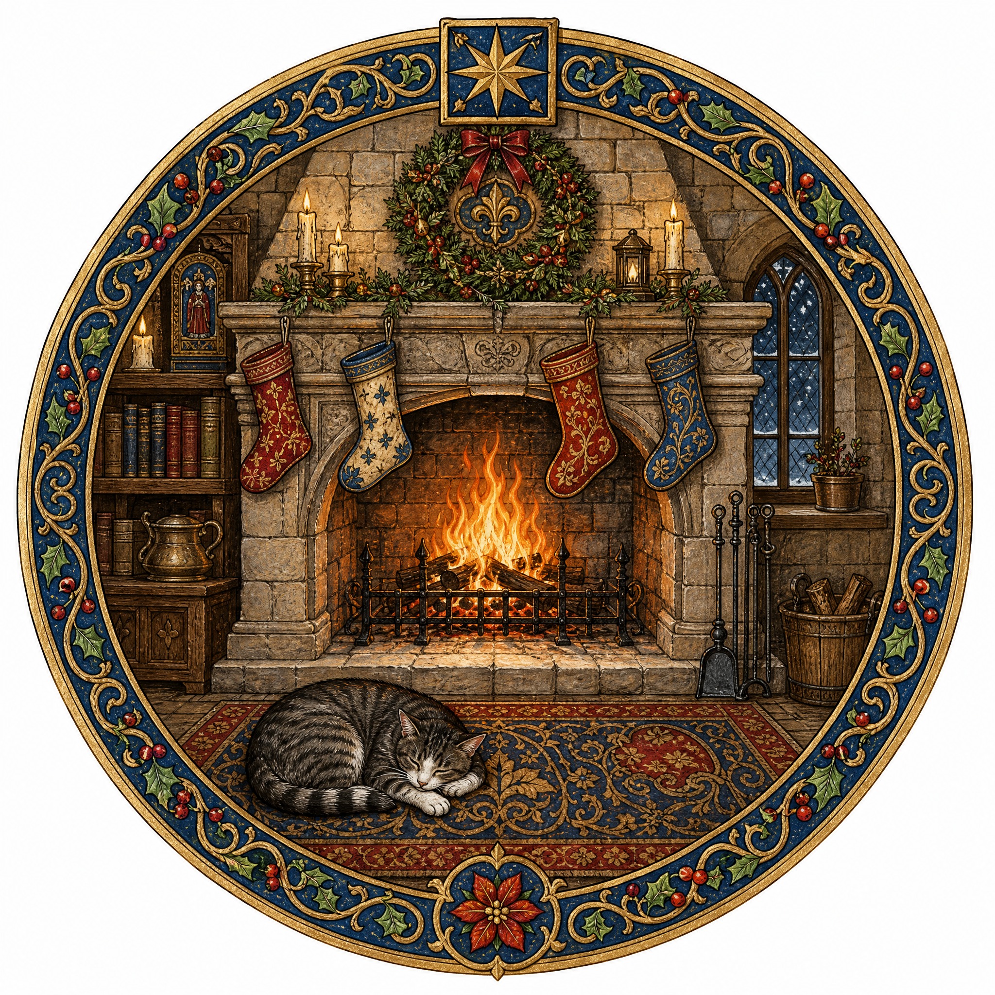 Christmas sticker, medieval ill… - 图片创意预览