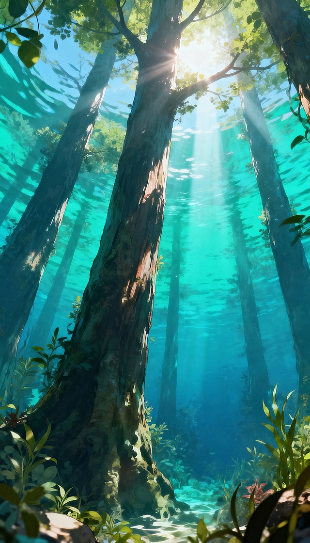 超现实水下森林插画