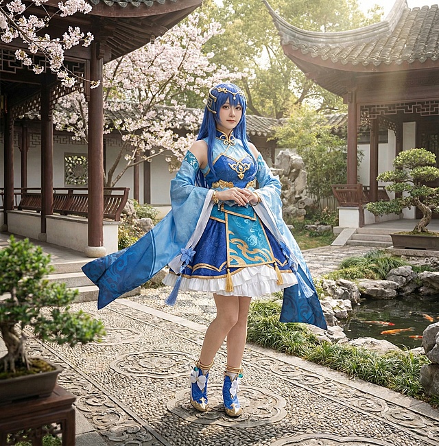 「图片1」把这张图变成真人摄像风格的，加上古代背景