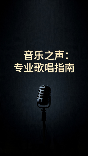 简约风格音乐唱歌类书籍封面，麦克风简约剪影，深色背景搭配浅色文字，极简设计风格，专业书籍封面排版预览效果