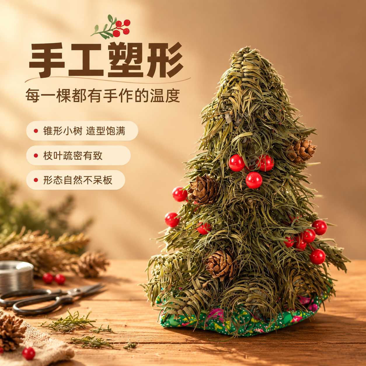 [商品] 使用【图1】干杉叶圣诞树；保留整体锥形造型、干杉叶材… - 图片创意预览