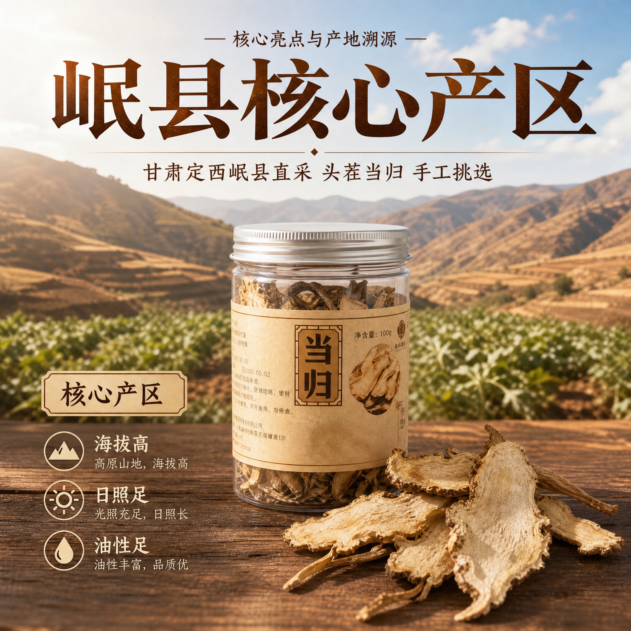 [主图-2] 核心亮点与产地溯源 甘肃岷县当归核心产区信任背书… - 图片创意预览