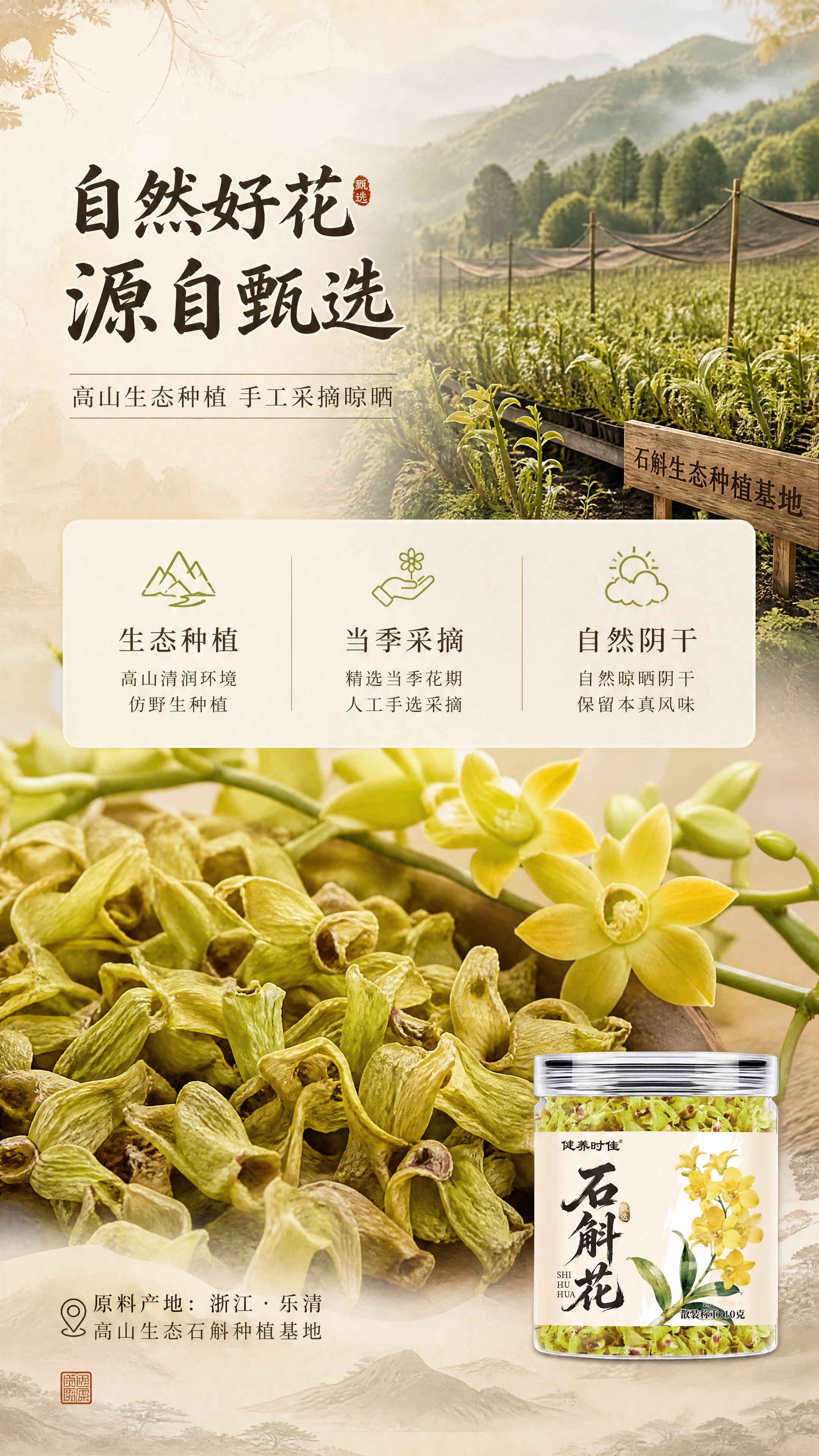 [商品] 成分产地专张，产品罐作为辅助元素小比例露出在画面右下… - 图片创意预览