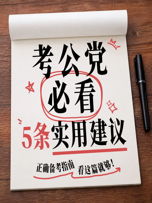 考公党备考指南上岸攻略简约风大字报分享小红书封面预览效果