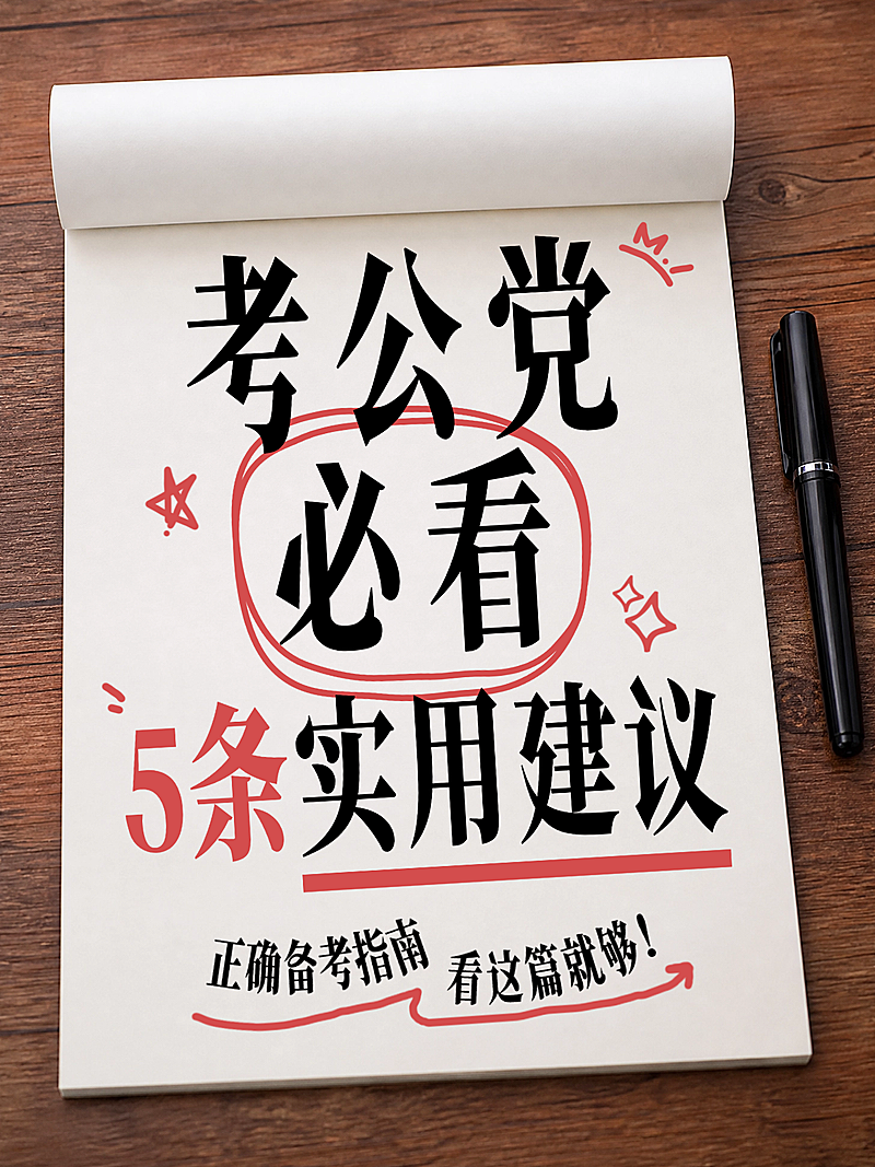考公党备考指南上岸攻略简约风大字报分享小红书封面