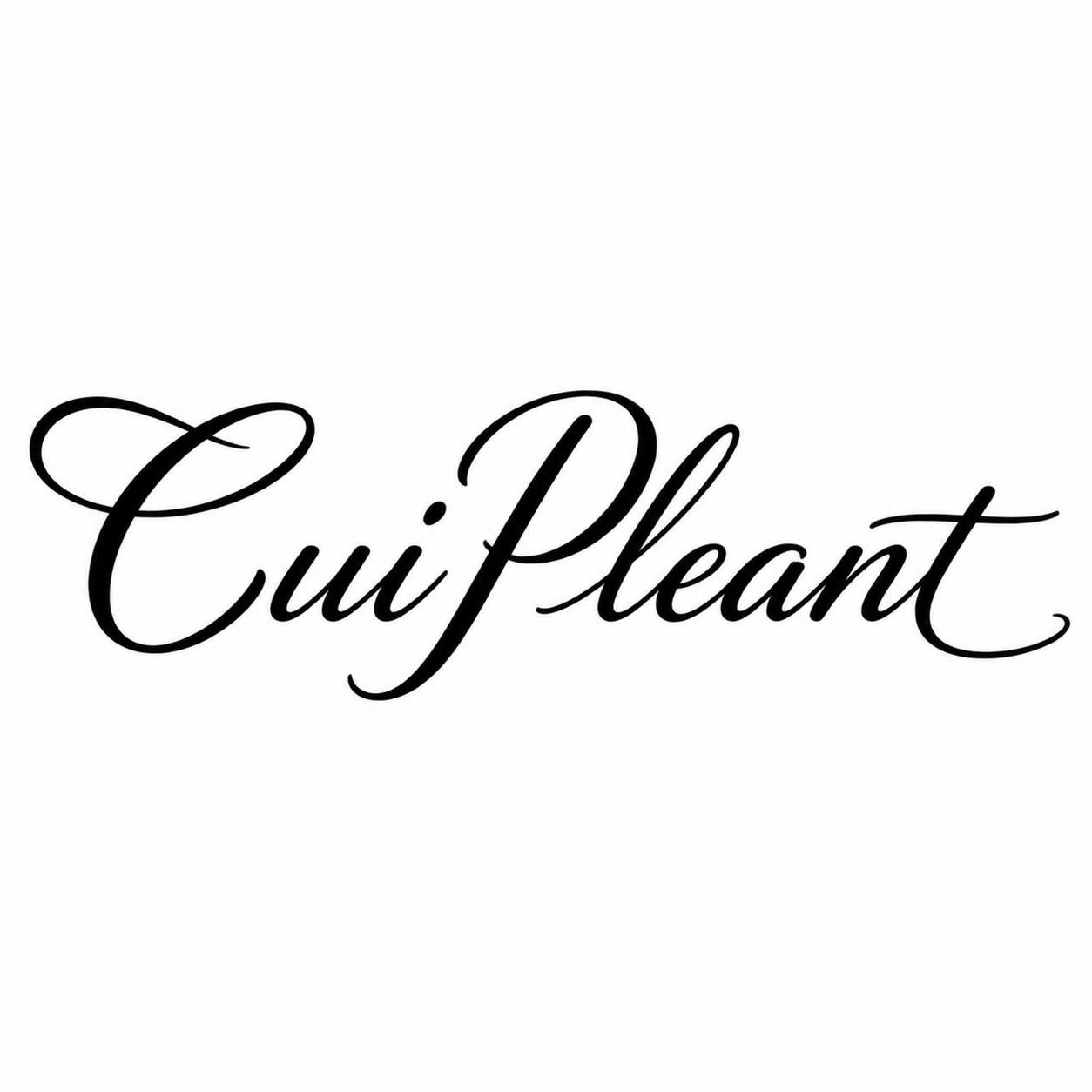 仿造参考图的手写花体字风格，生成文字"CuiPleant"。手… - 图片创意预览