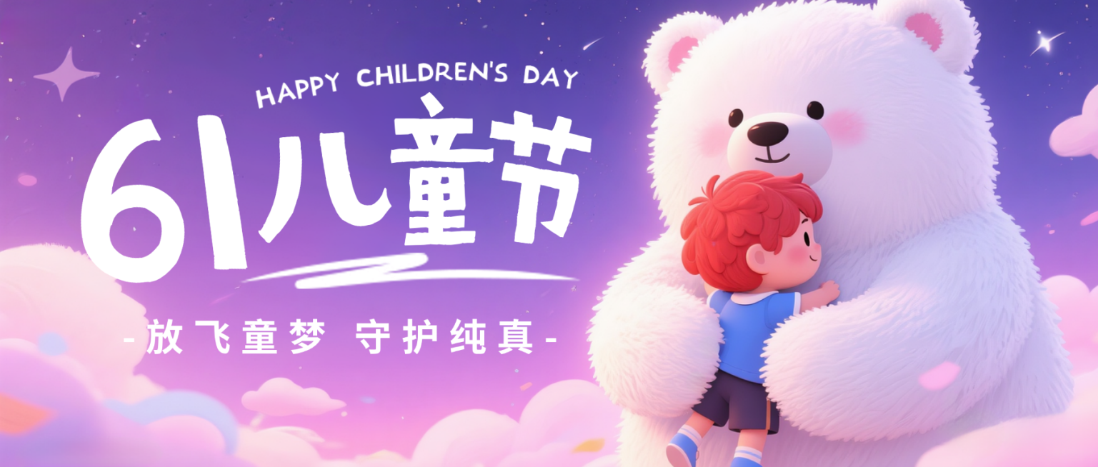 儿童节玩具节日祝福软3D蓝色调微信公众号首图预览效果