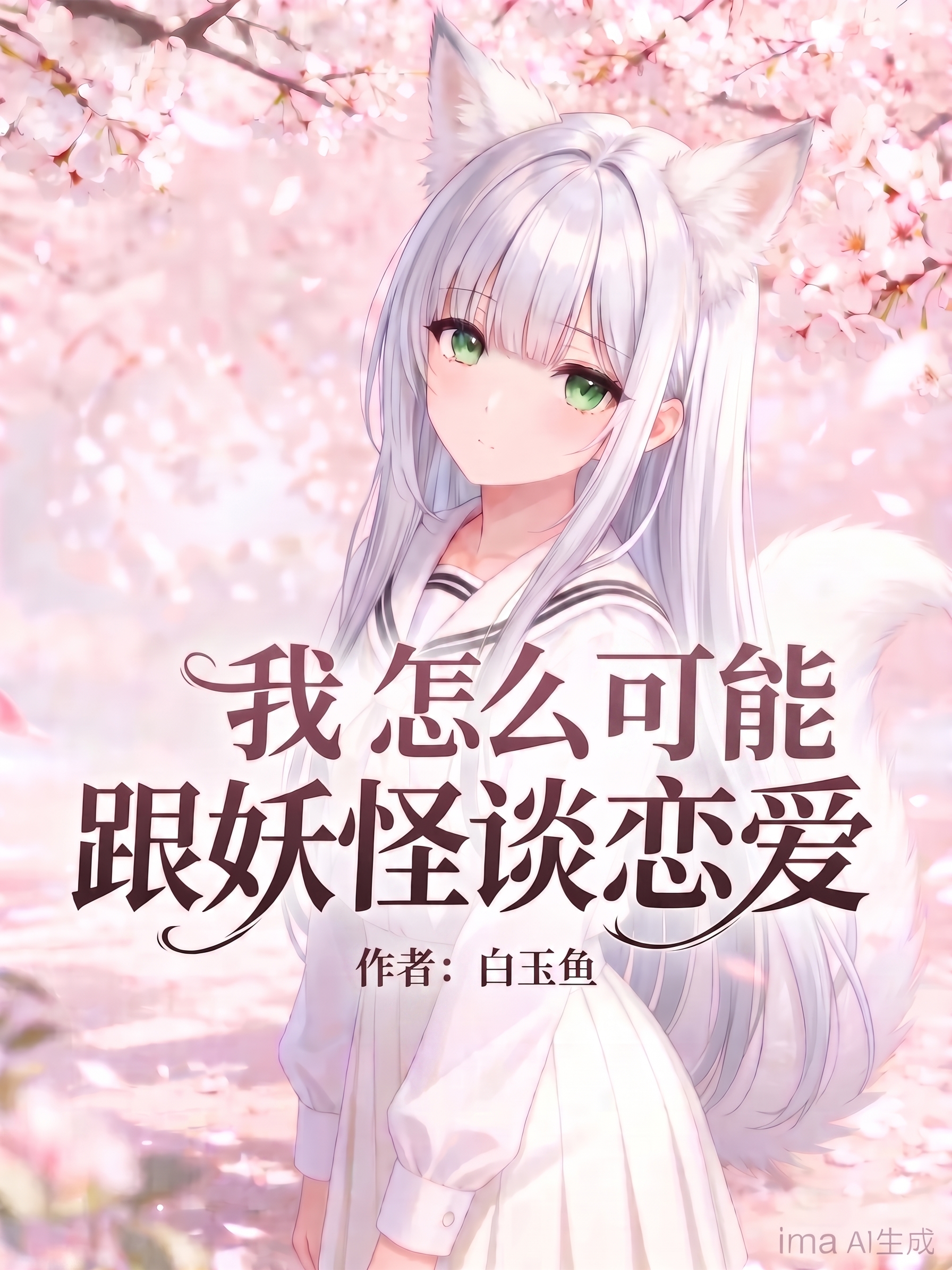 就按这个排版，字体往下一些，文字内容为我怎么可能跟妖怪谈恋爱，… - 图片创意预览