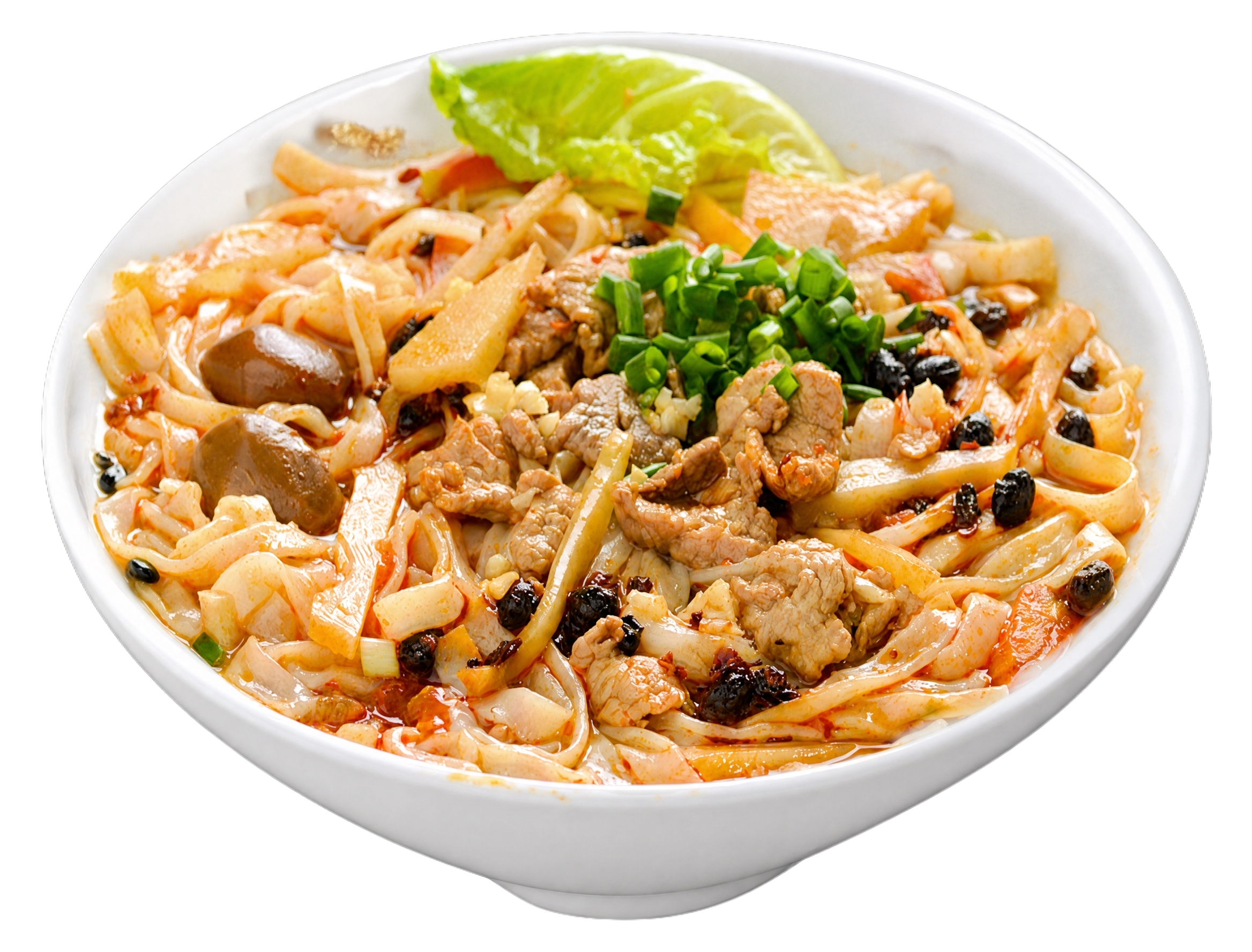 将碗身换成纯白色，保持碗内的米粉、肉片、卤蛋、蔬菜、豆豉等所有… - 图片创意预览