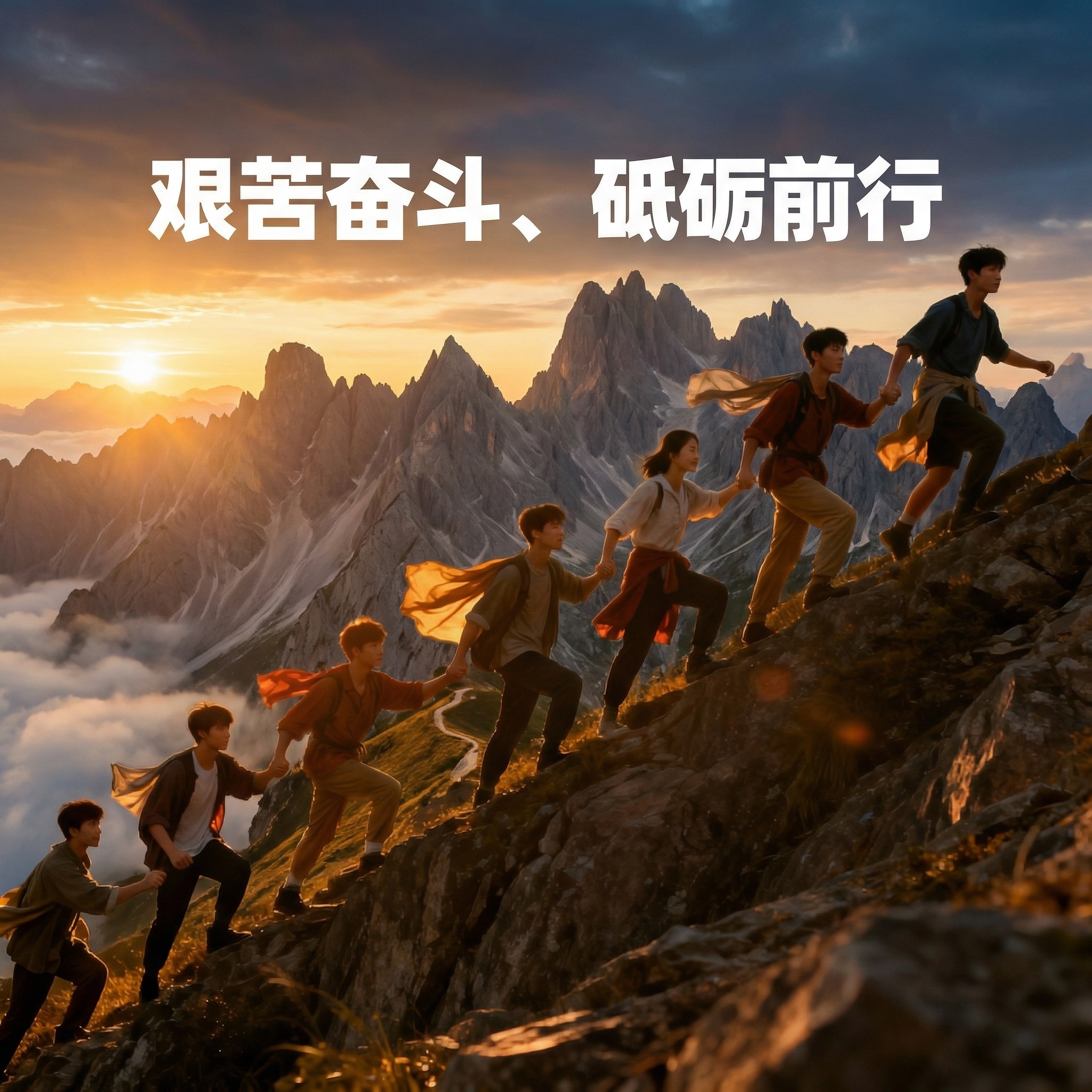 风格为 奋斗/山峰/道路背景 - 图片创意预览