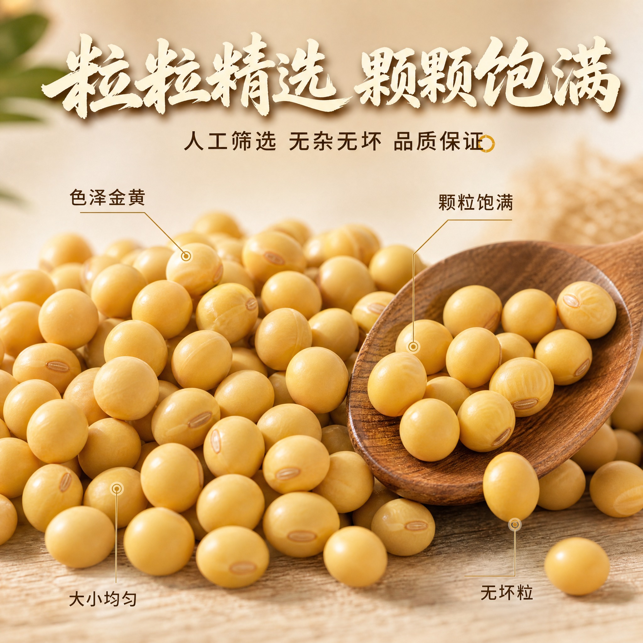 [主图-3] 东北农家黄豆 细节微距 颗粒饱满品质展示。 [统… - 图片创意预览