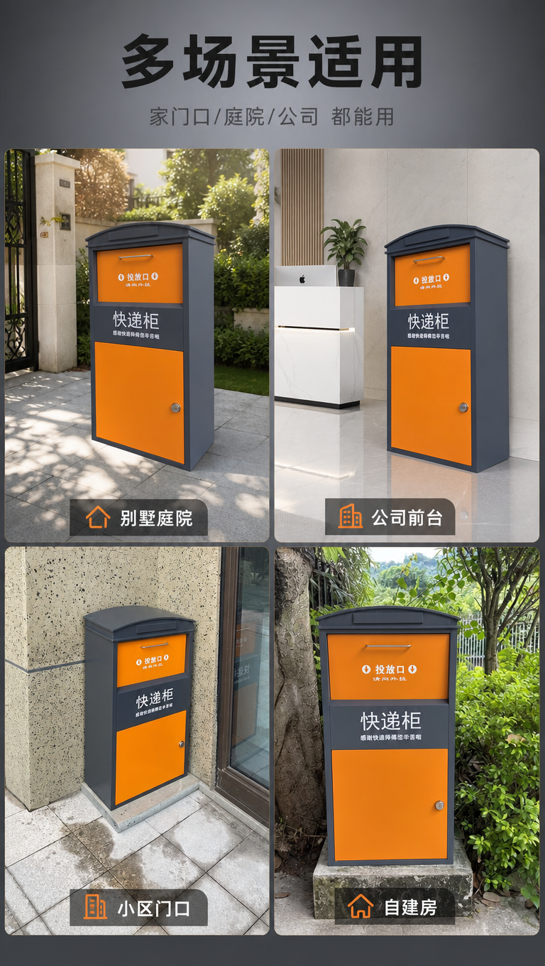 [商品] 使用【图3】【图5】【图6】灰橙配色立式家用快递柜；… - 图片创意预览