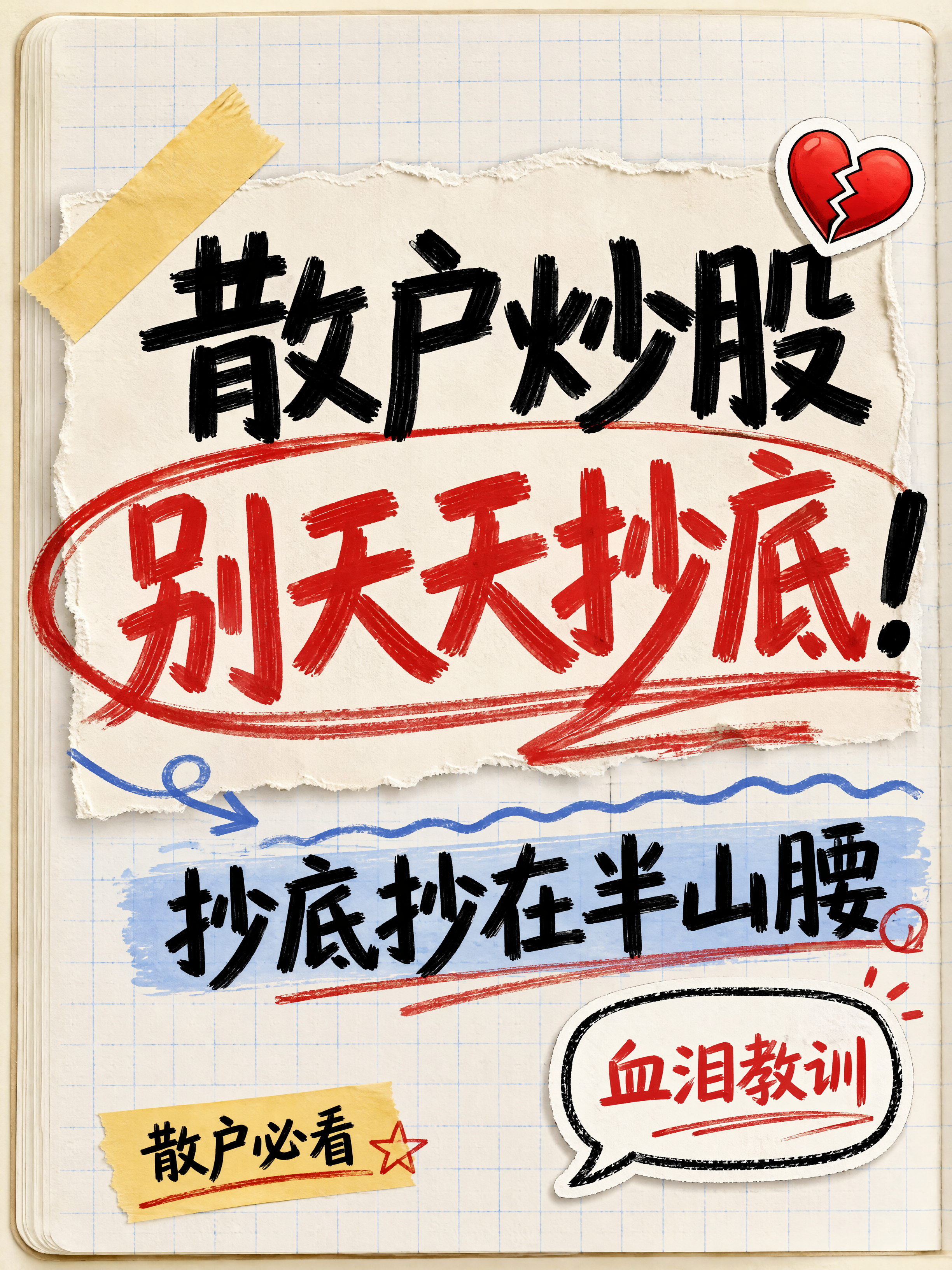 小红书笔记大字封面，纯大字，手账拼贴风格，版式精美，小红书笔记… - 图片创意预览