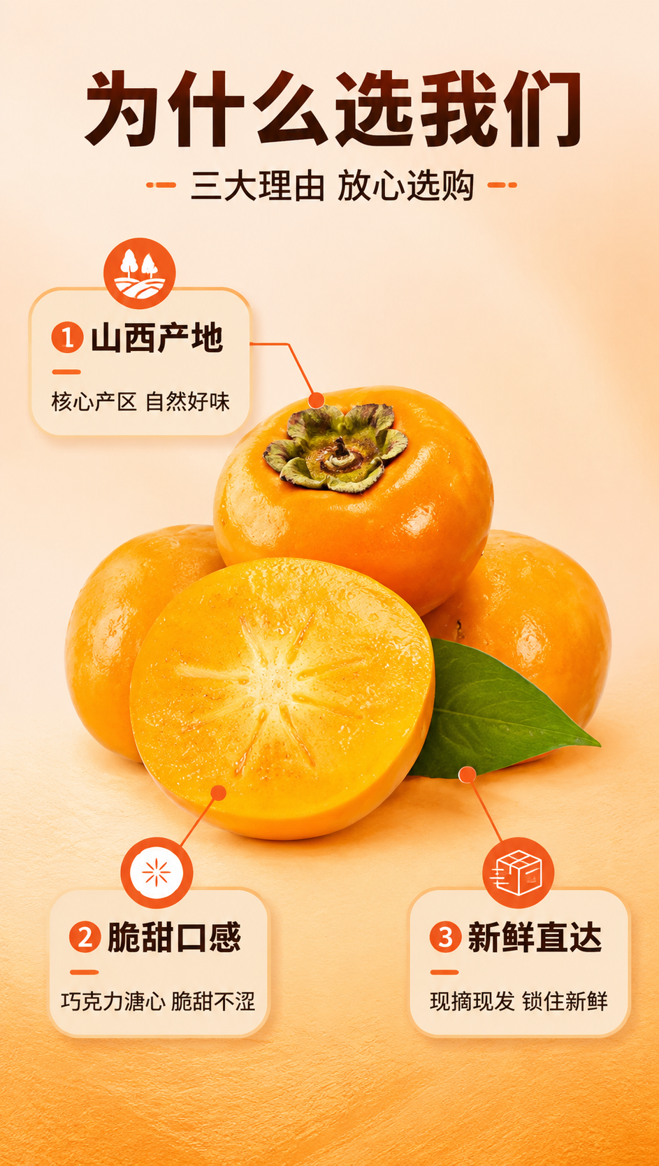 [商品] 使用【图1】山西巧克力脆柿；保留橙黄色果形、绿色柿蒂… - 图片创意预览