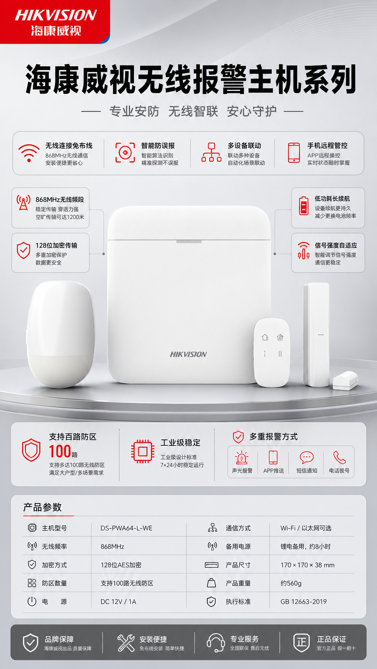 [商品] 使用【图1】海康威视无线报警主机套装（含主机、红外探… - 图片创意预览