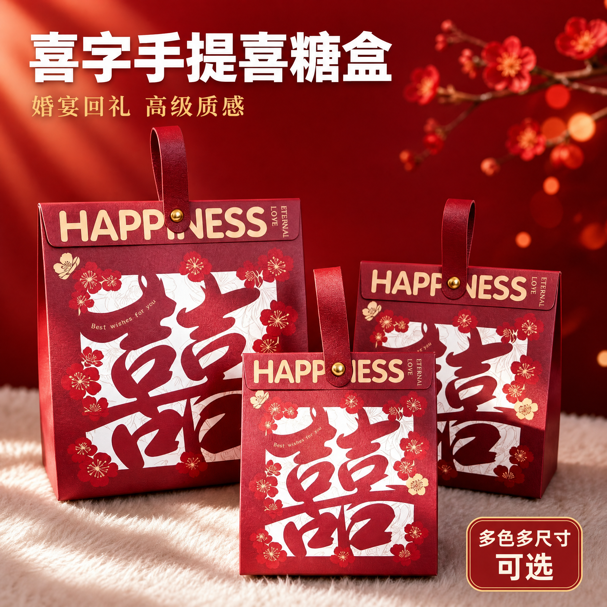 [主图-1] 新中式喜字手提喜糖盒 首图产品识别与购买欲 [统… - 图片创意预览