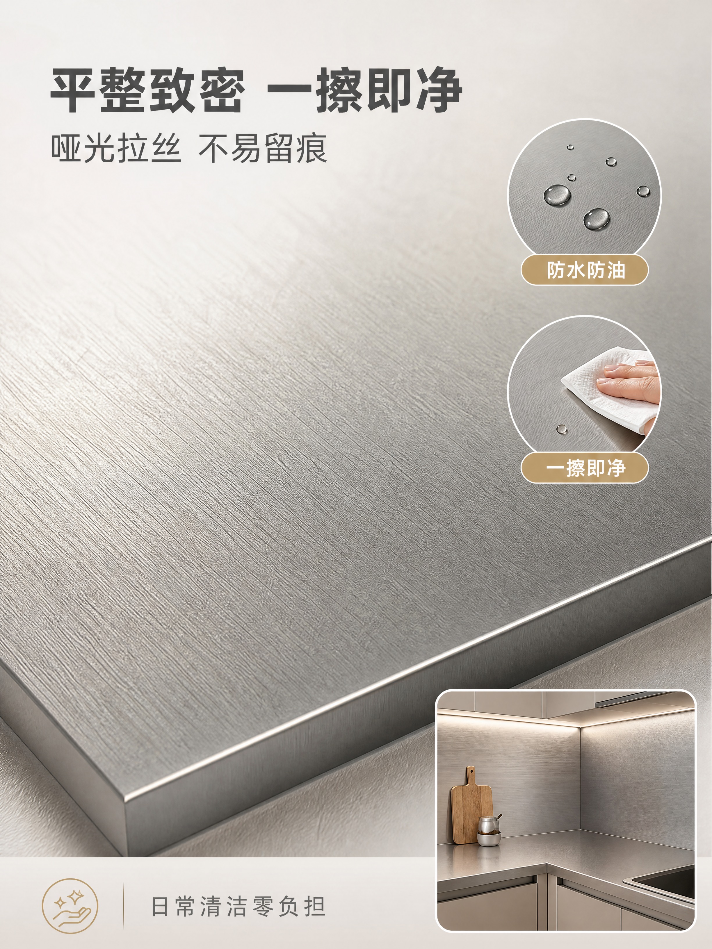 [商品] 使用【图1】不锈钢琅琅板样块图：保留哑光拉丝银灰表面… - 图片创意预览