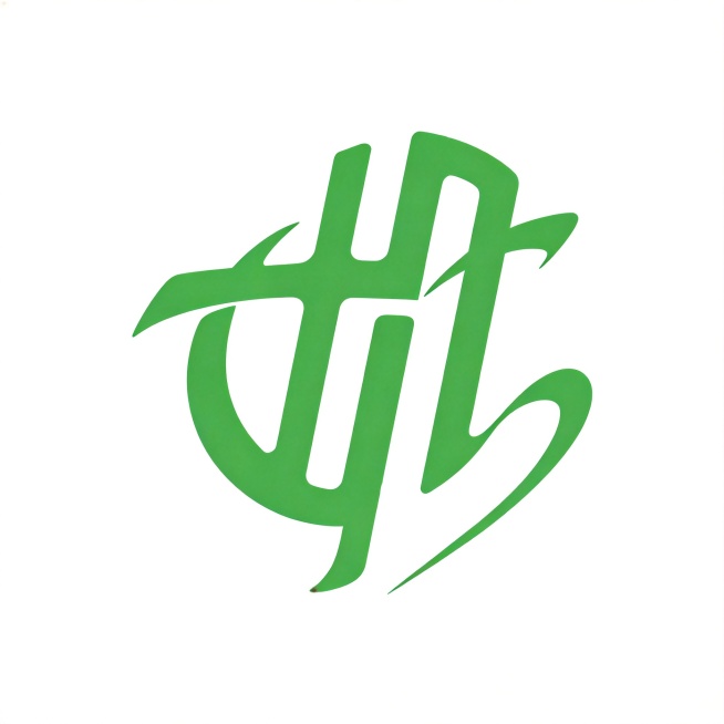 基于参考图中的设计风格，对这个logo进行创意变形和破形设计，保留原绿色字体整体感觉，提升设计感与艺术感，做到简约高级，高逼格，干净的纯白背景，平面艺术字体设计，字体基础是创意融合手写体，两个字笔画解预览效果
