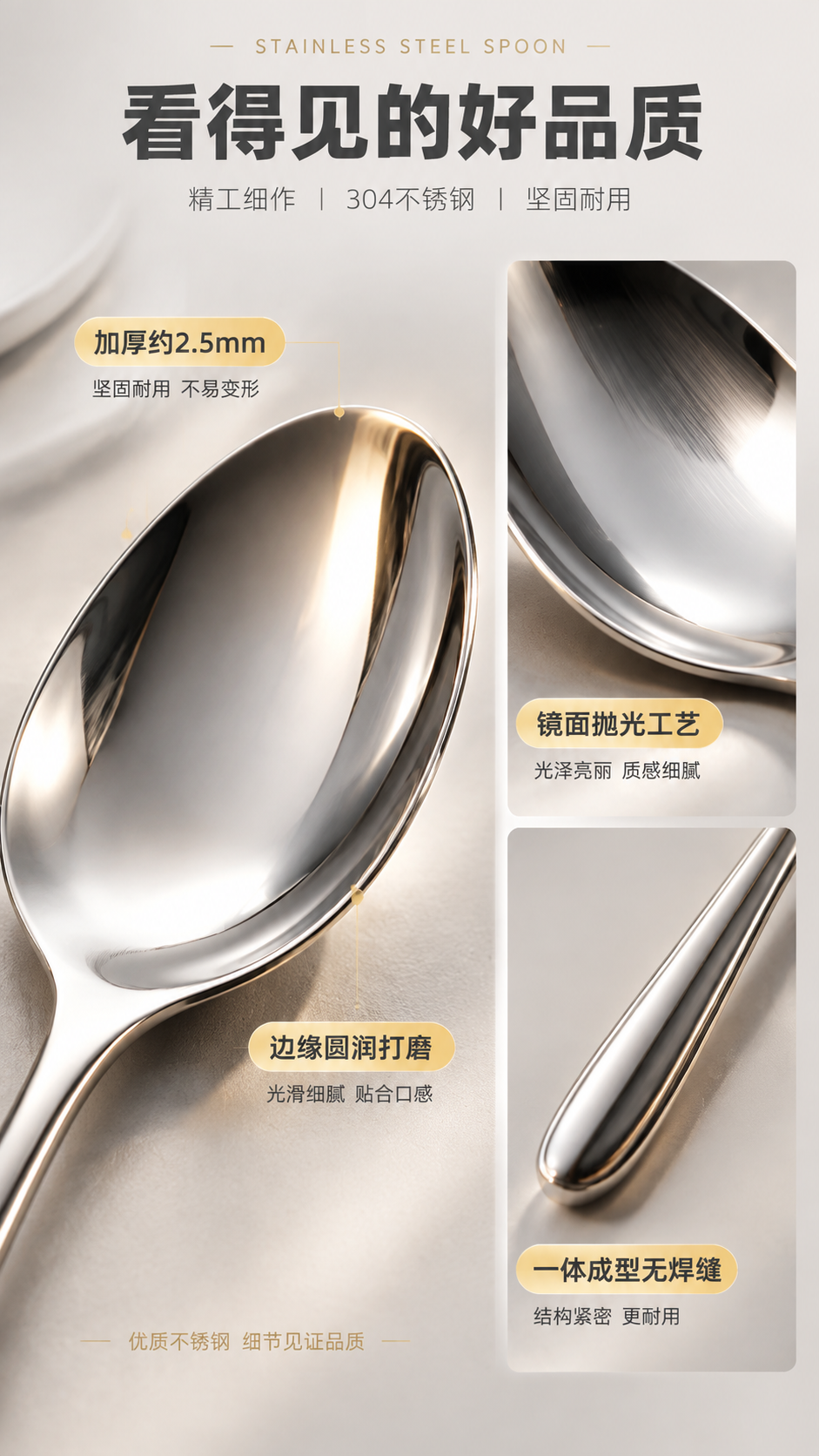 [商品] 使用【图1】银色不锈钢长柄西餐勺；保留产品材质与结构… - 图片创意预览