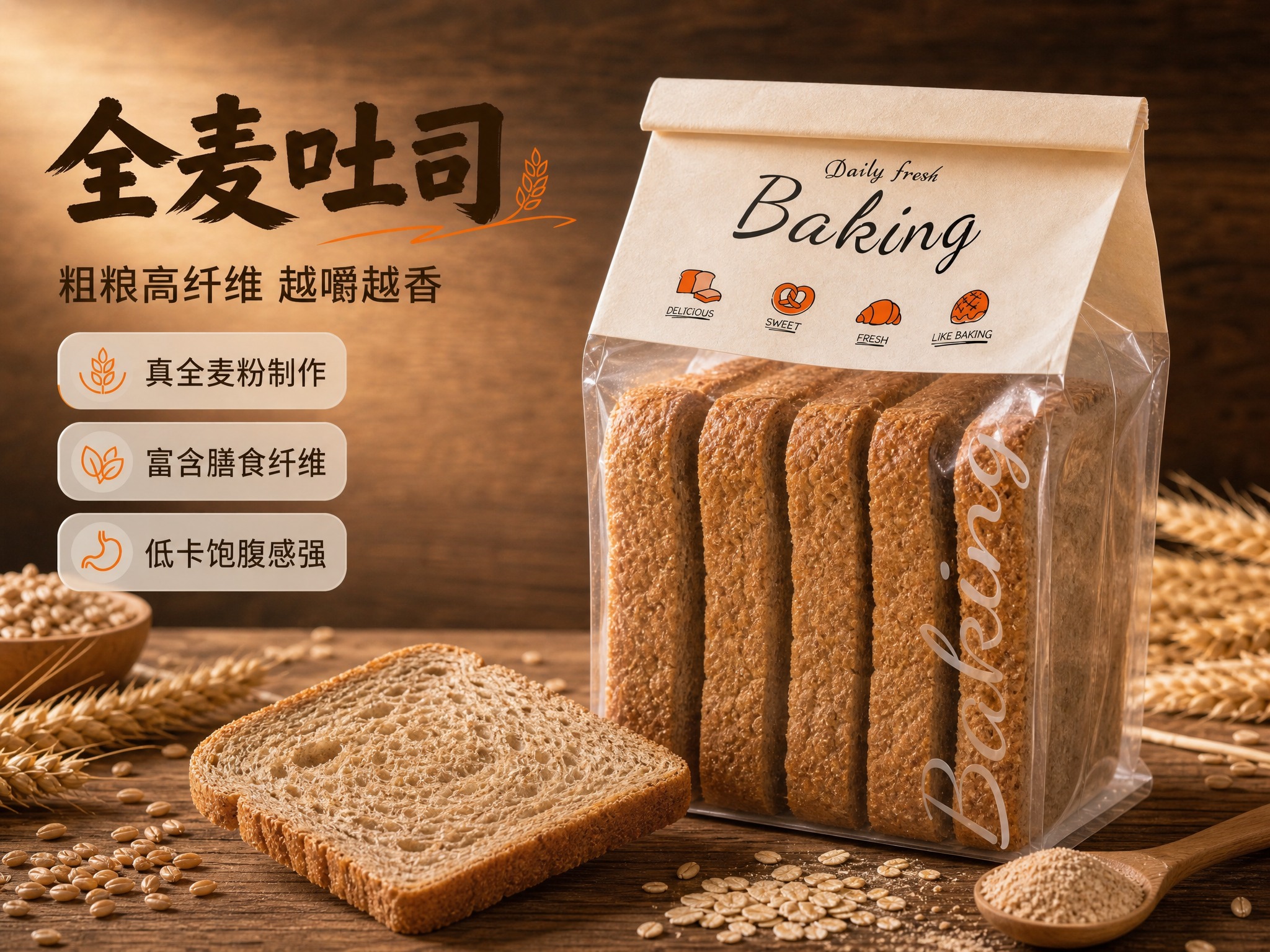 [商品] 全麦吐司，透明Baking包装袋，袋子里必须正好是5… - 图片创意预览