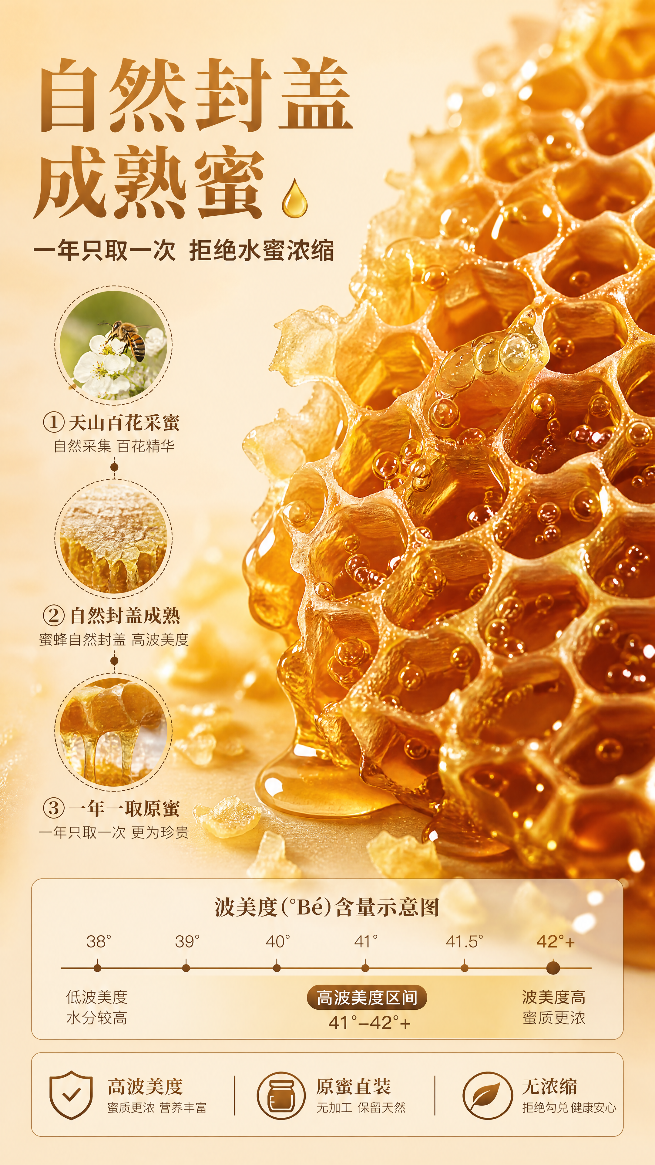 [第3张] 详情页成熟蜜工艺专页-自然封盖高波美度。本张使用【… - 图片创意预览