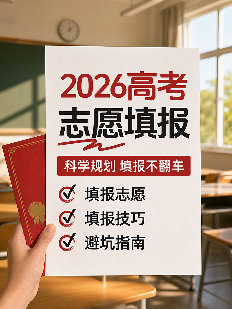 高考志愿填报经验科普分享大字实景风小红书封面