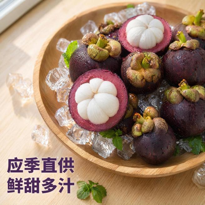 [主图-4] 泰国山竹真实食用场景体验展示，保持山竹产品外观与原图一致
[氛围风格] 生活化真实新鲜氛围，唤起食欲联想
[画质] 商业摄影质感，光线柔和通透，产品清晰真实，画面干净高级
[元素] 清爽预览效果