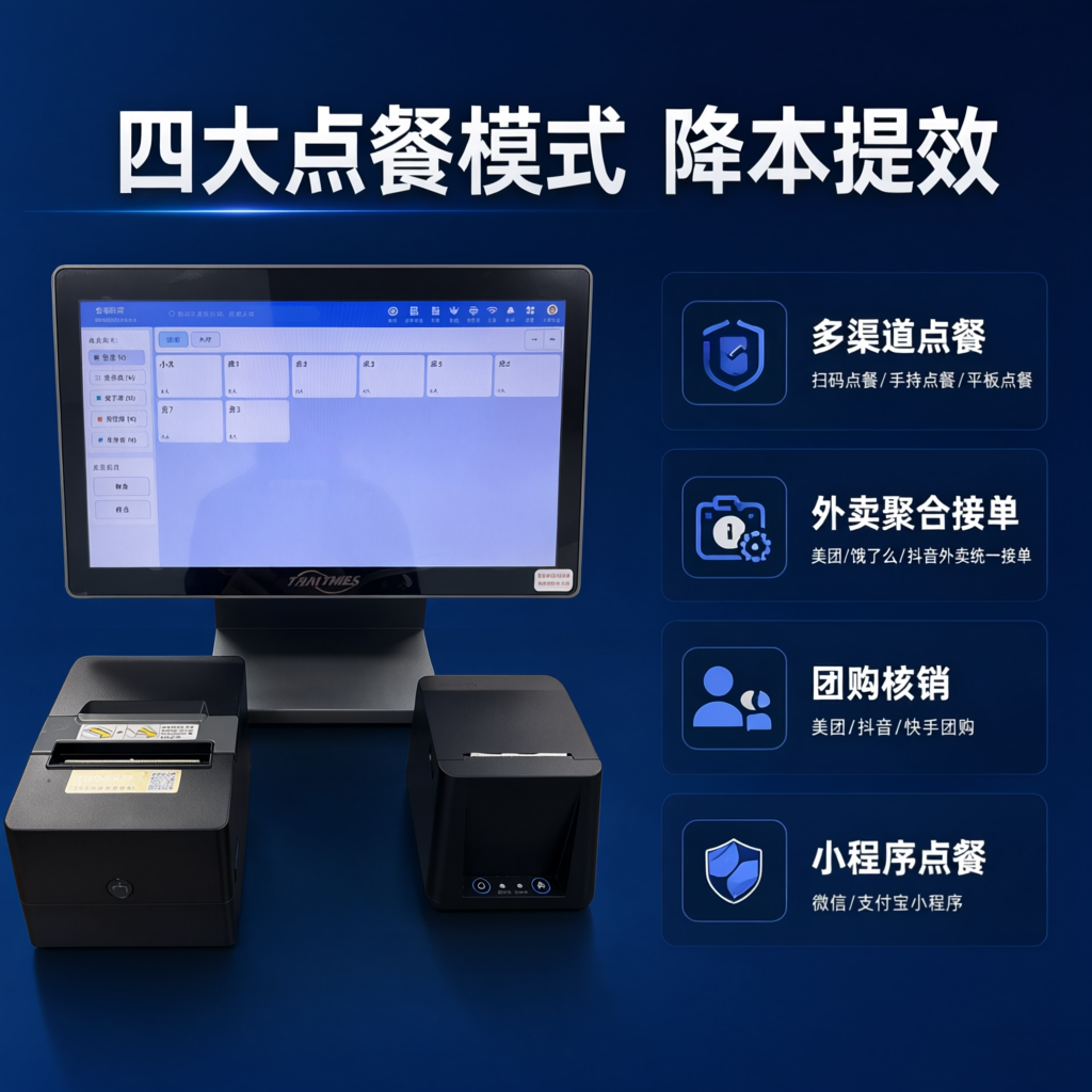 餐饮收银系统投流广告图第2张（功能卖点图），与第1张统一深蓝色… - 图片创意预览