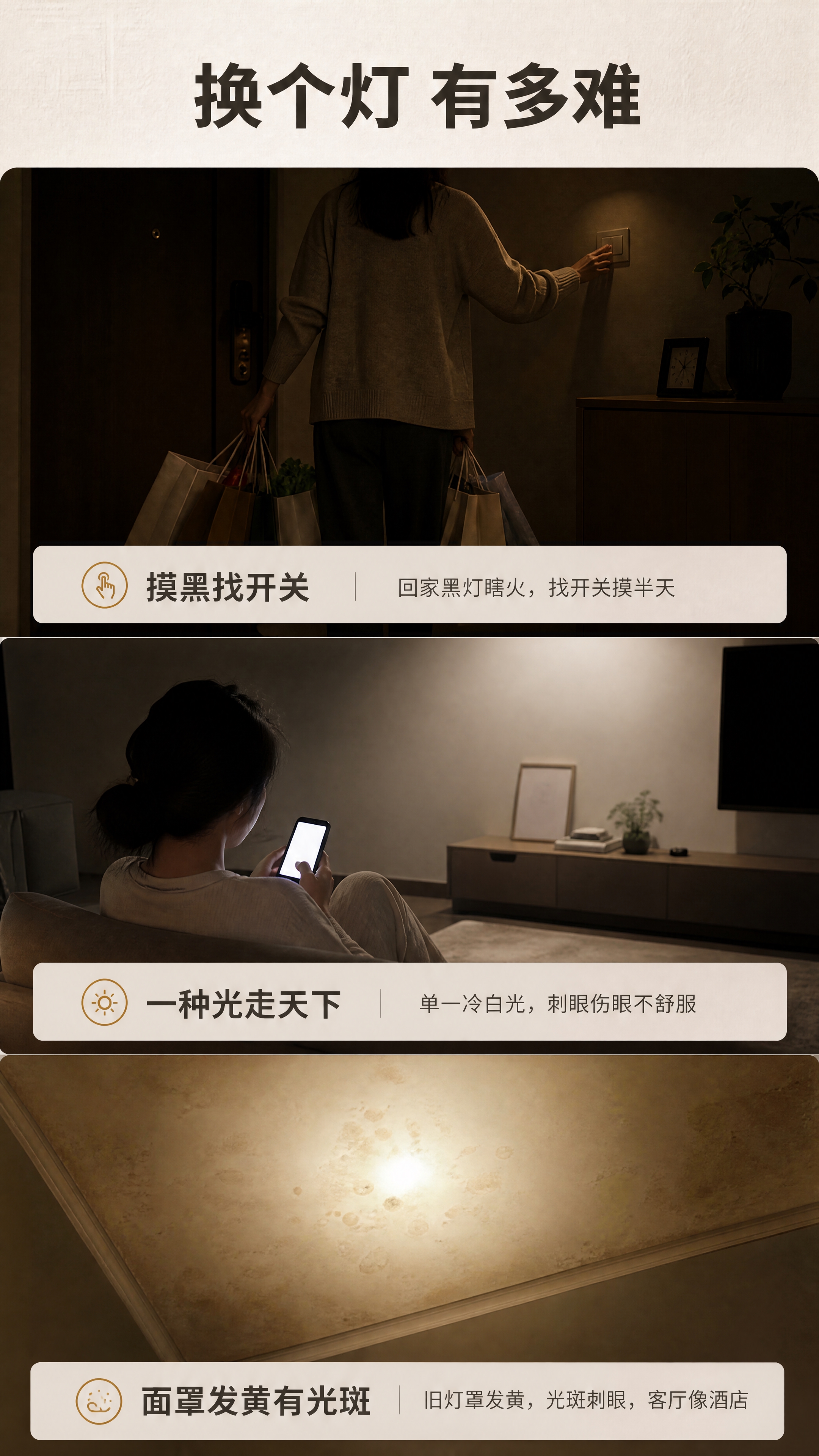 [商品] 本页为痛点页，画面中不呈现吸顶灯产品本体；使用【图1… - 图片创意预览