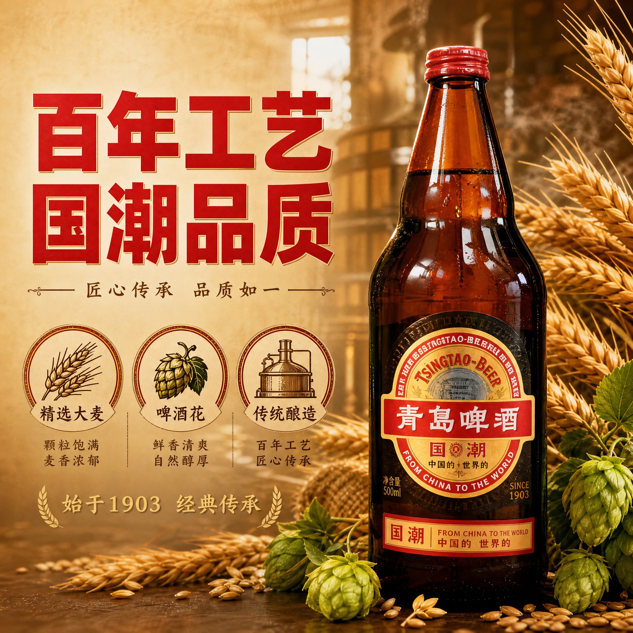 [主图-2] 核心亮点 百年工艺溯源 国潮品质信任图 [统一基… - 图片创意预览