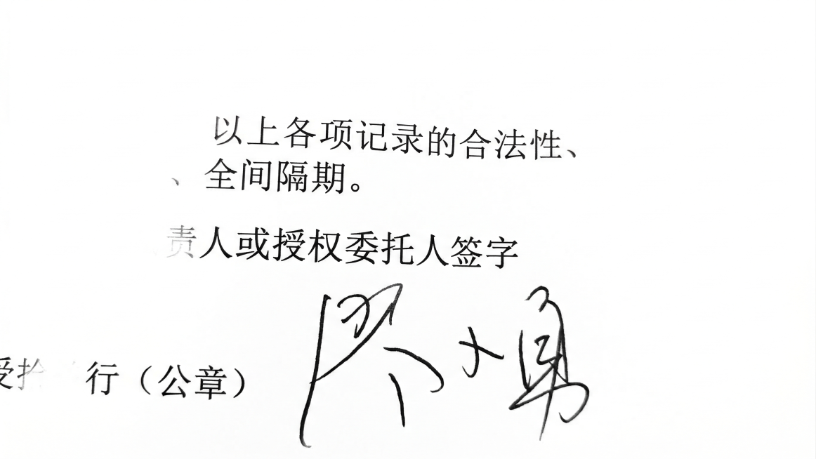 保留图中的黑色手写签字，将背景替换为纯白色预览效果