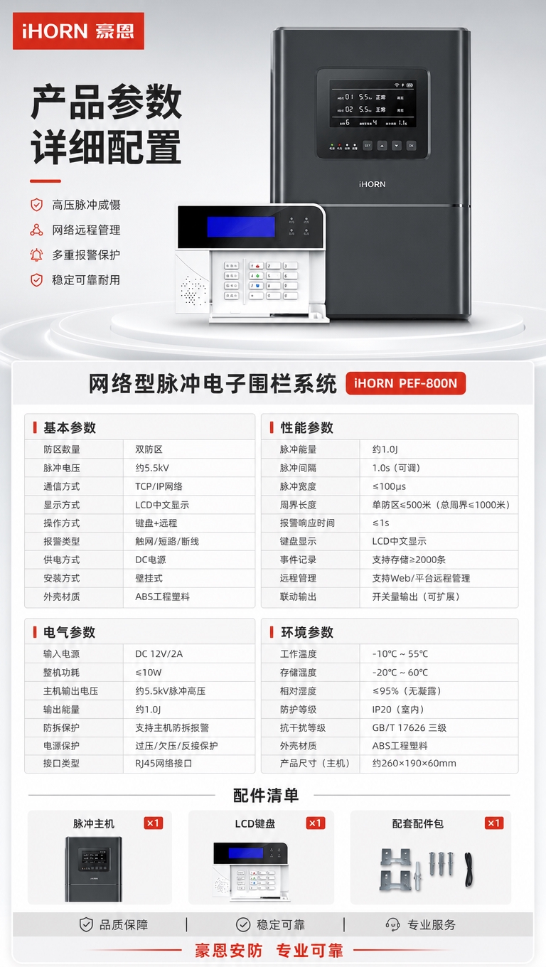 [商品] 使用【图1】网络型脉冲电子围栏系统（黑色脉冲主机+白… - 图片创意预览