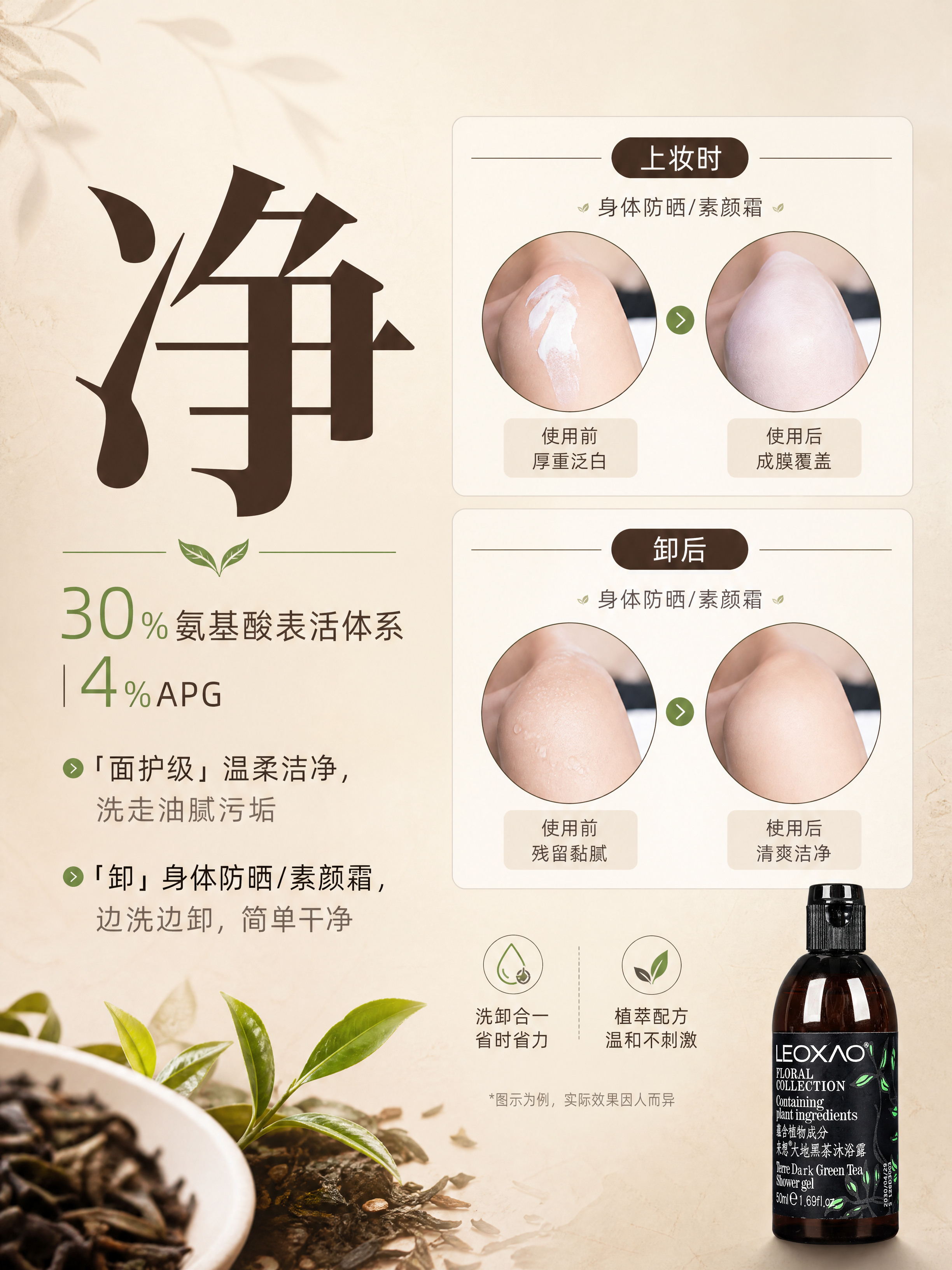 [商品] 使用【图3】大地黑茶沐浴露；保留瓶身结构、颜色、材质… - 图片创意预览