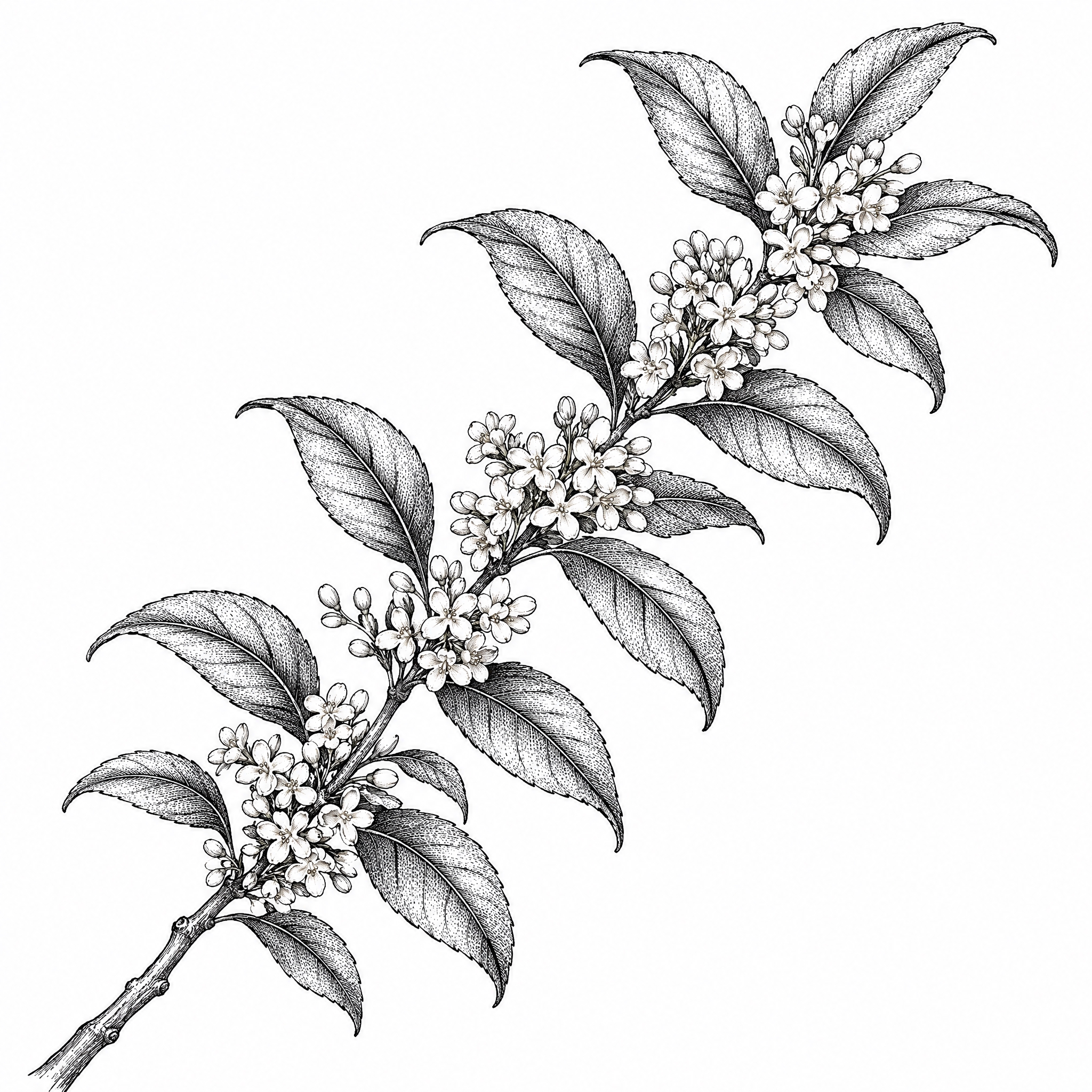 参考图中包装上的黑白铜版画/古典植物雕版线描风格，重新绘制一幅… - 图片创意预览
