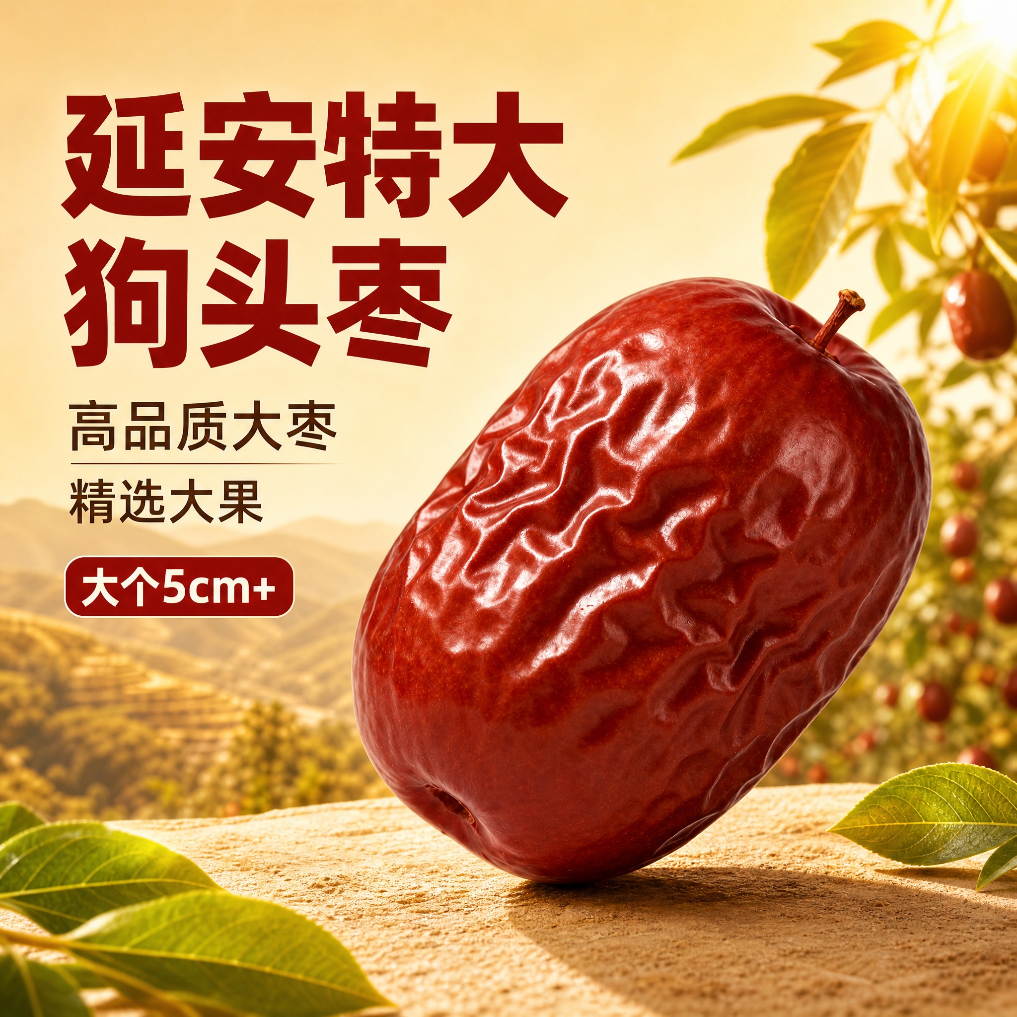 [主图-1] 延安特大狗头枣首图点击率，突出高品质大枣与精选大… - 图片创意预览