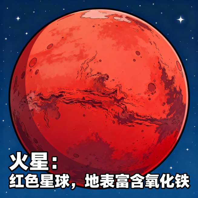 根据以下描述，生成卡通图片：
第1张图：水星是离太阳最近，并且体积和质量最小的行星，水星表面大气稀薄，昼夜温差极大，是太阳系中温差最大的行星。
第2张图：金星是离太阳第二近的行星，因浓密的二氧化碳大气预览效果