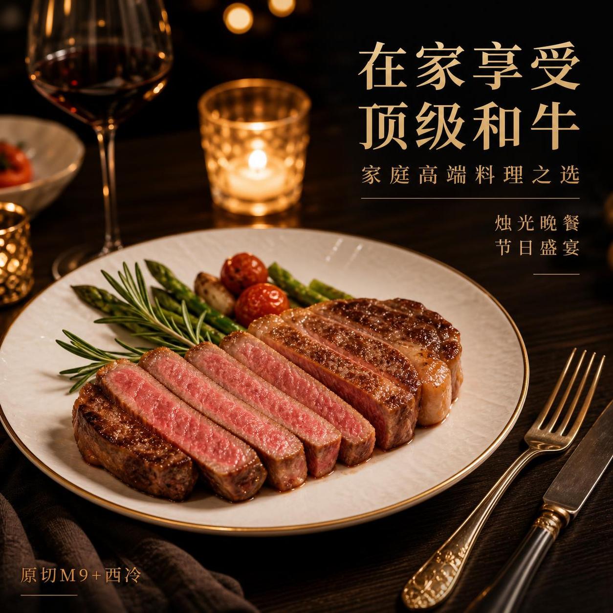 [第6张] 食用场景页-高端家庭牛排料理场景。本张使用【图1】… - 图片创意预览