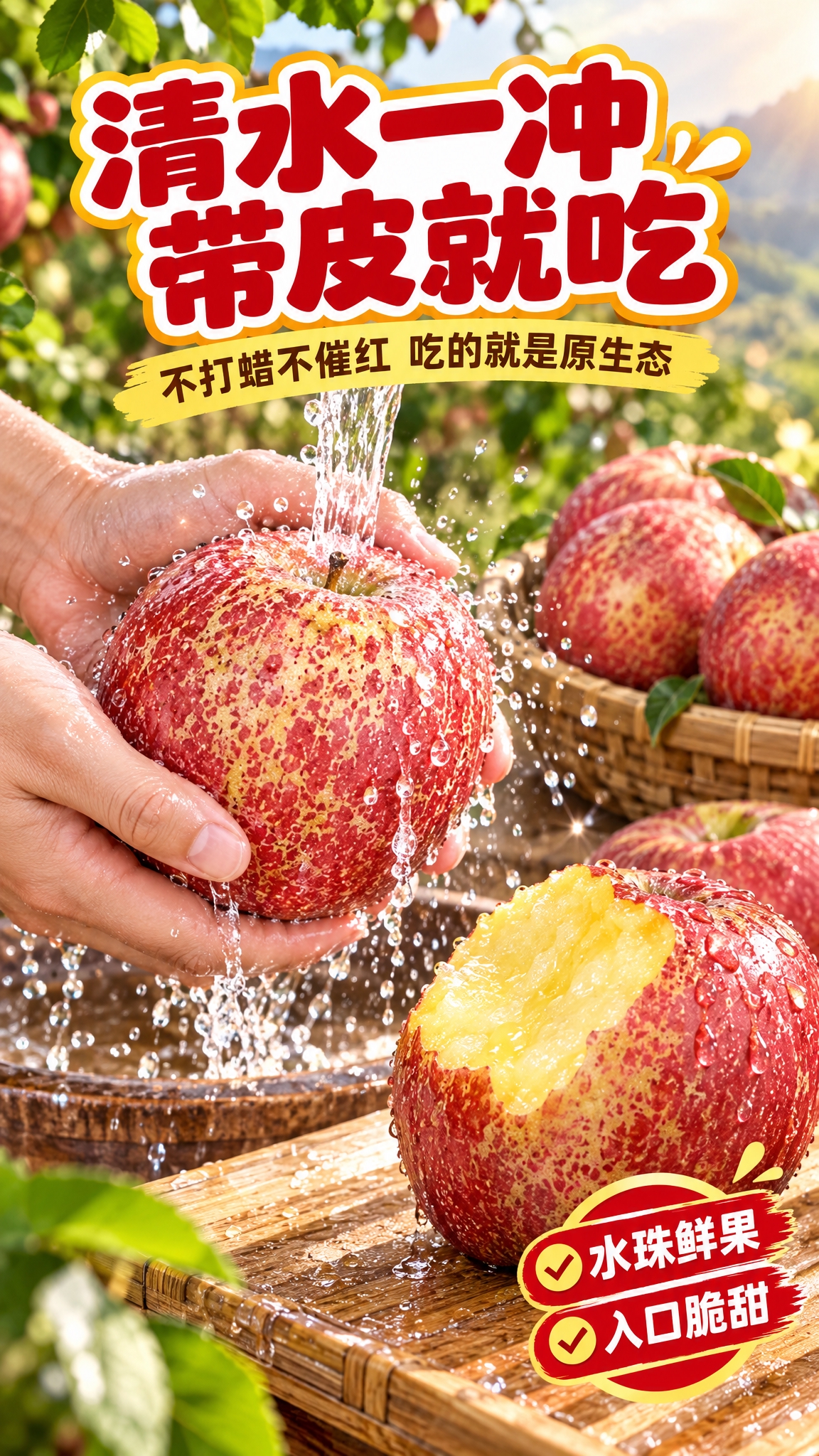 [商品] 使用【图1】【图2】昭通丑苹果实拍果；保留果皮红带黄… - 图片创意预览