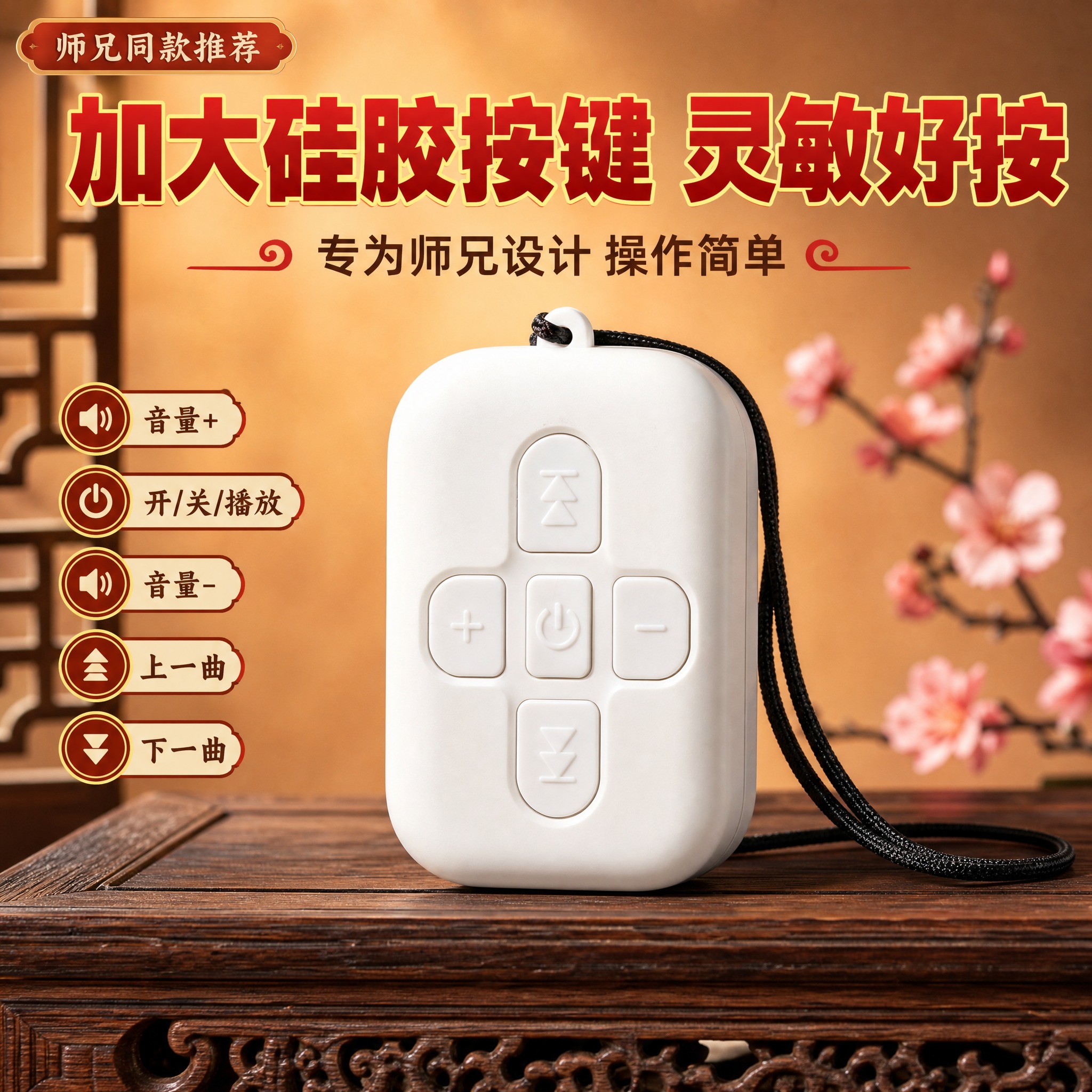 [主图-1 商品识别/按键款] 拼多多1:1主图，展示白色便携… - 图片创意预览