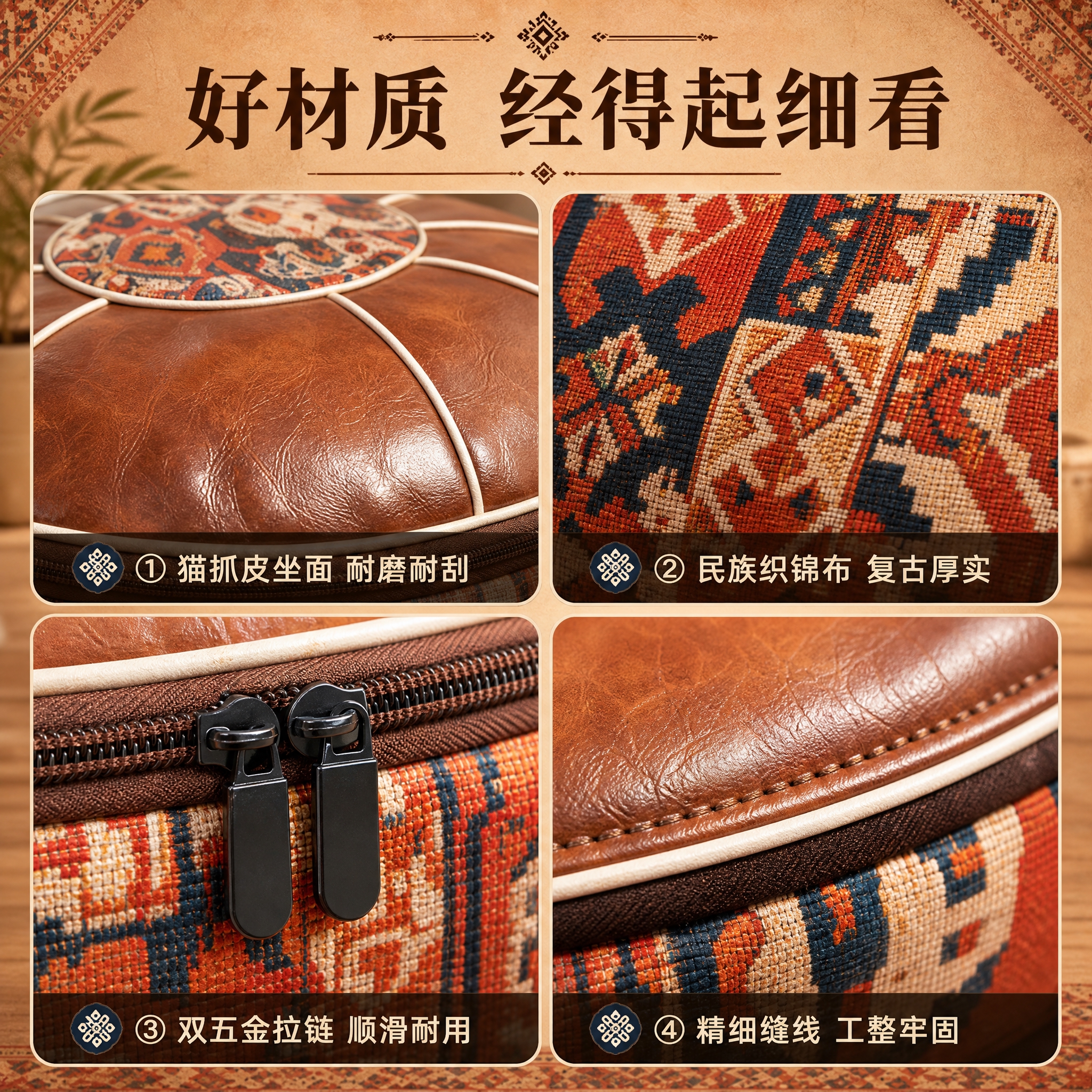[主图-3] 材质细节品质：四宫格展示4大核心材质工艺，传递品… - 图片创意预览