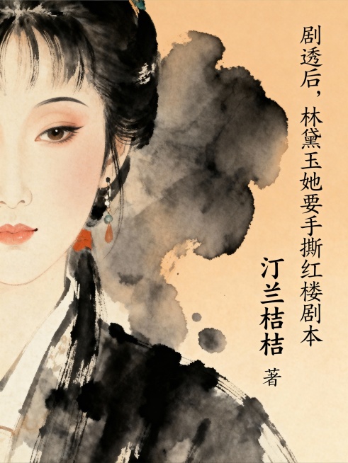 帮我生成一张封面图，尺寸600×800像素，用暖色调+人物特写，图片中有林妹妹的画像，人物图片不要太大，仅占整个画面的十分之一左右，位置在靠左的地方，整体画面风格为水墨风，还要在画面右侧包含书名“剧透预览效果