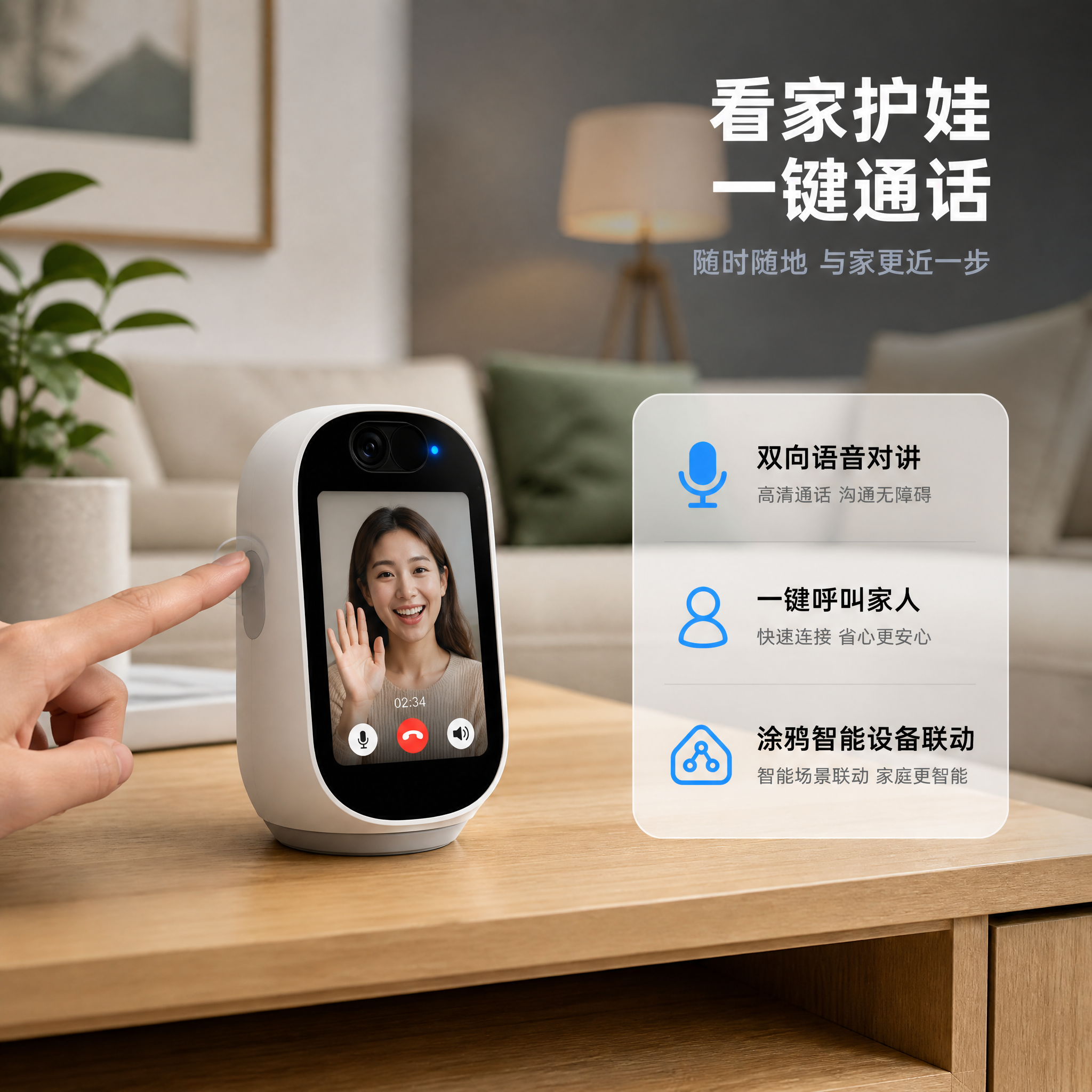 [主图-4] 智能AI语音互动摄像头 真实家居使用场景图，展示… - 图片创意预览