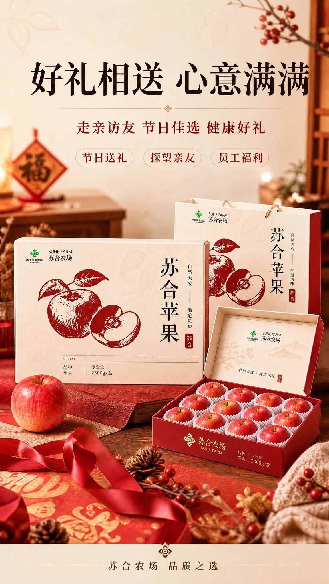 将图中所有苹果包装盒（包括左侧大盒、右侧手提袋、打开的红色内盒… - 图片创意预览