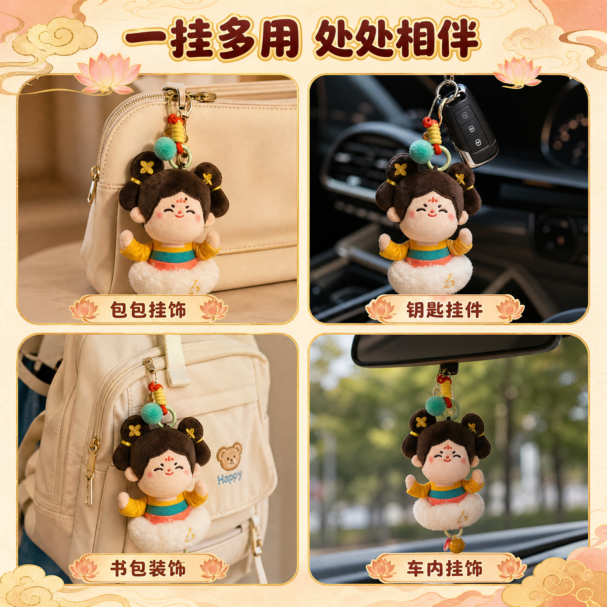 [主图-6] 多用途展示宫格，一图展示挂件的多种使用场景和搭配… - 图片创意预览