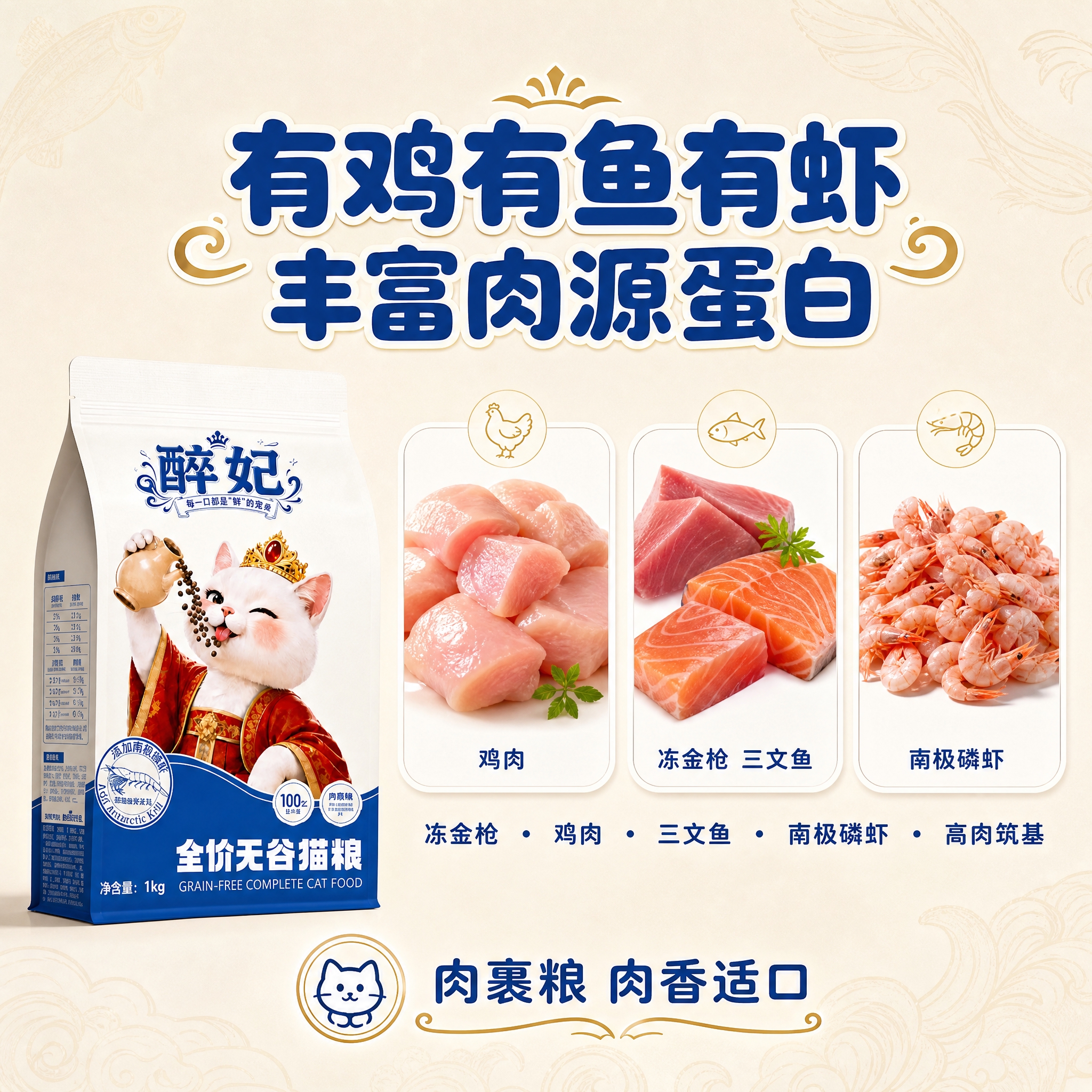 [主图-2] 核心配方亮点图，核心任务是展示高肉配方和丰富肉源… - 图片创意预览