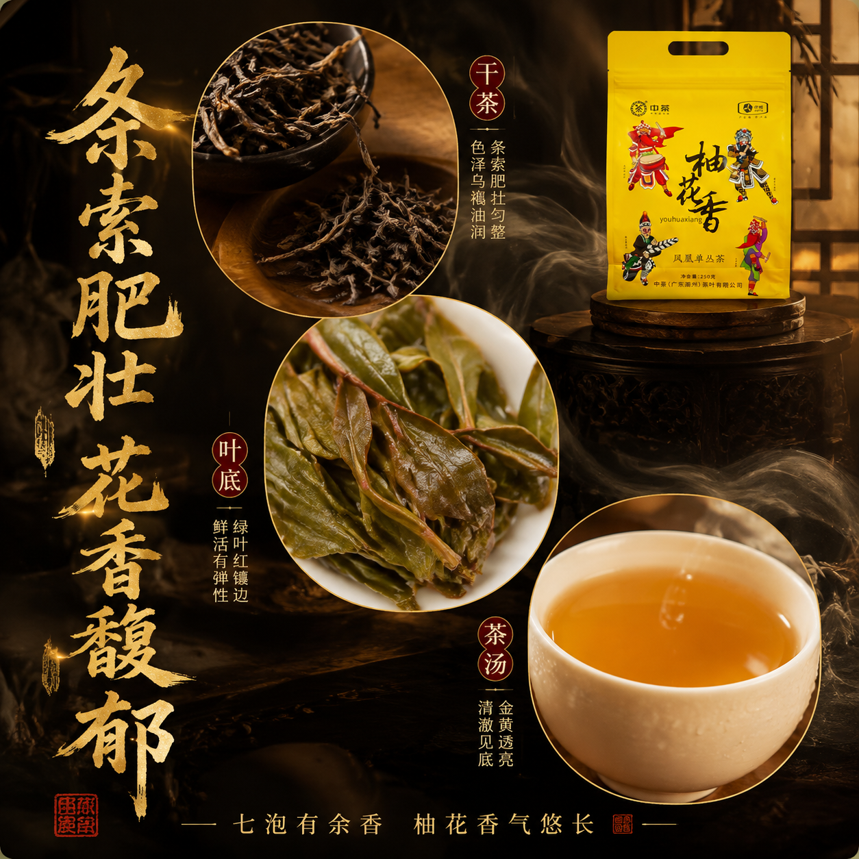 [主图-3] 细节微距 干茶茶汤叶底 柚花香单丛品质展示 [统… - 图片创意预览