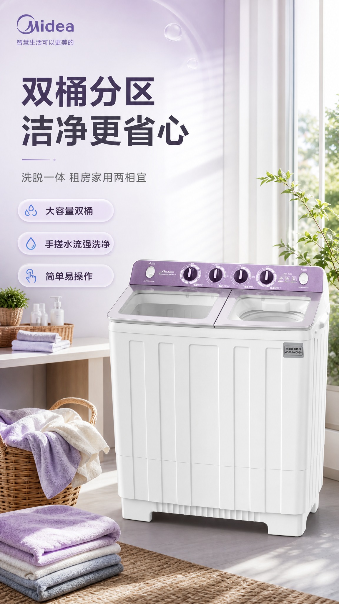 [商品] 使用【图1】美的双桶半自动洗衣机ND-260S；保留… - 图片创意预览