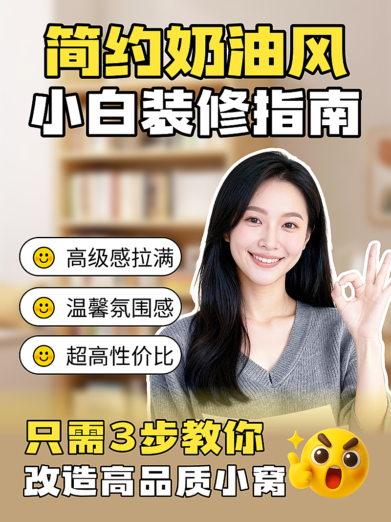 黄色现代风小白装修指南知识分享线上渠道小红书封面